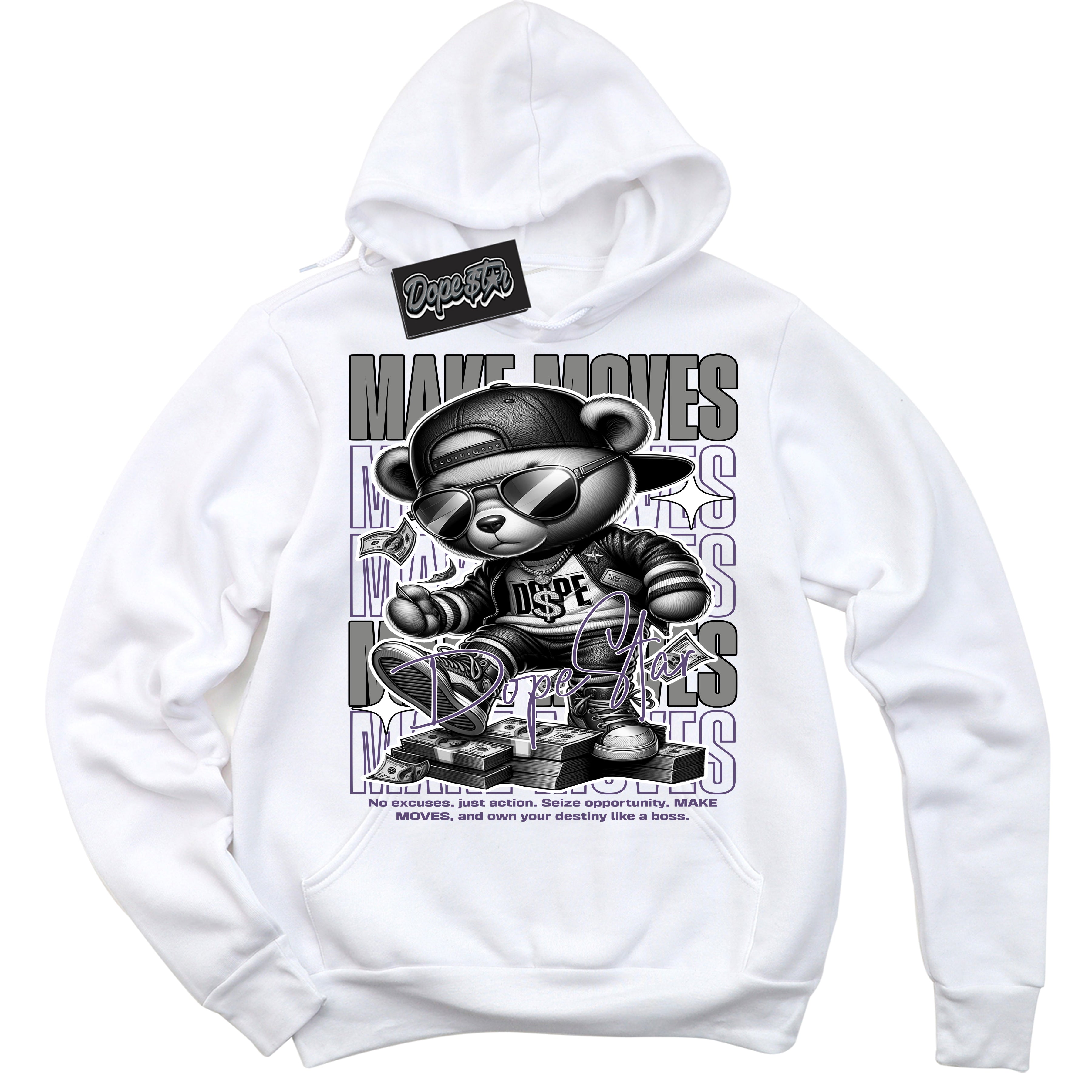 Cool White Hoodie with “ Makin Moves ”  design that Perfectly Matches Punk Rock 1s Sneakers.