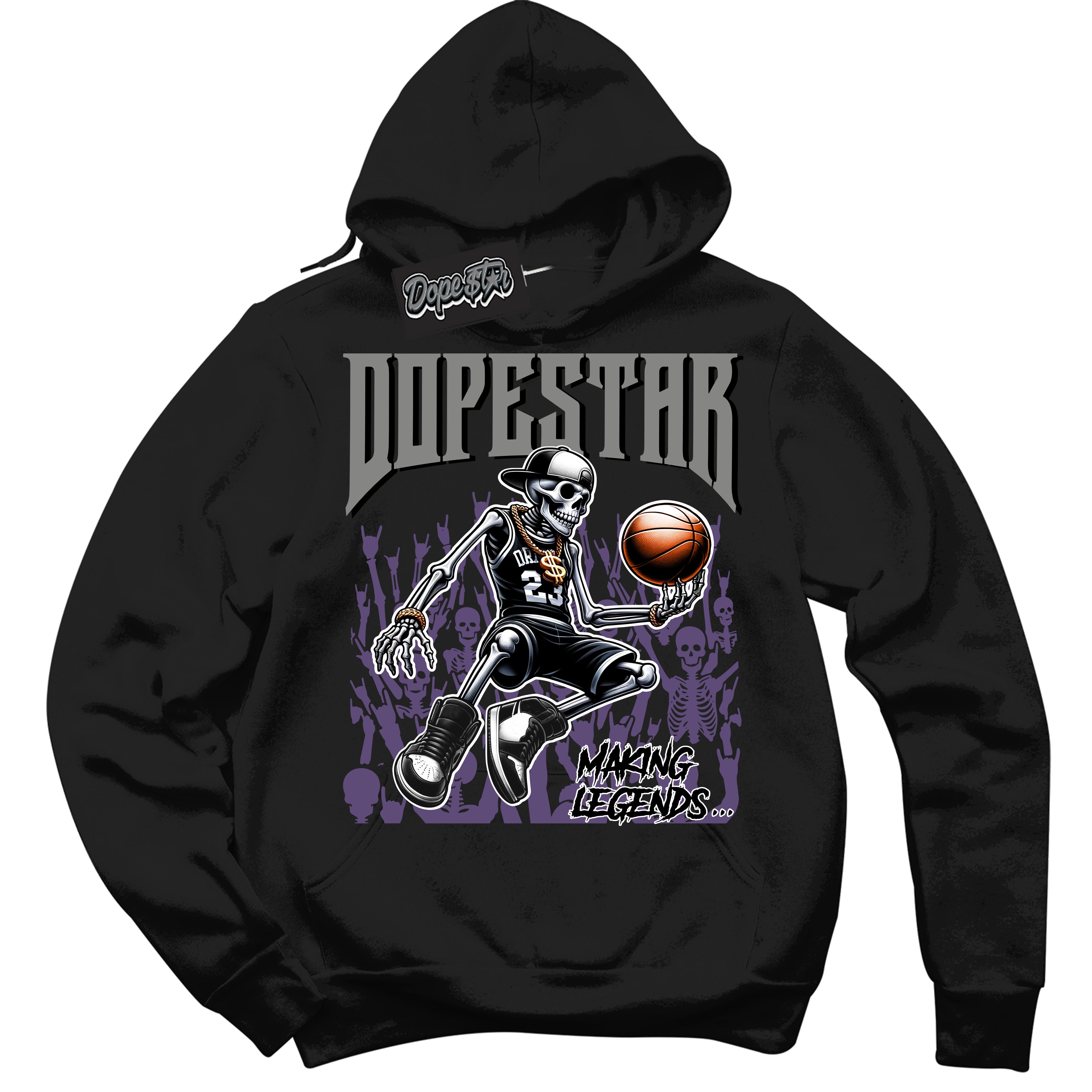 Cool Black Hoodie with “ Making Legends ”  design that Perfectly Matches Punk Rock 1s Sneakers.