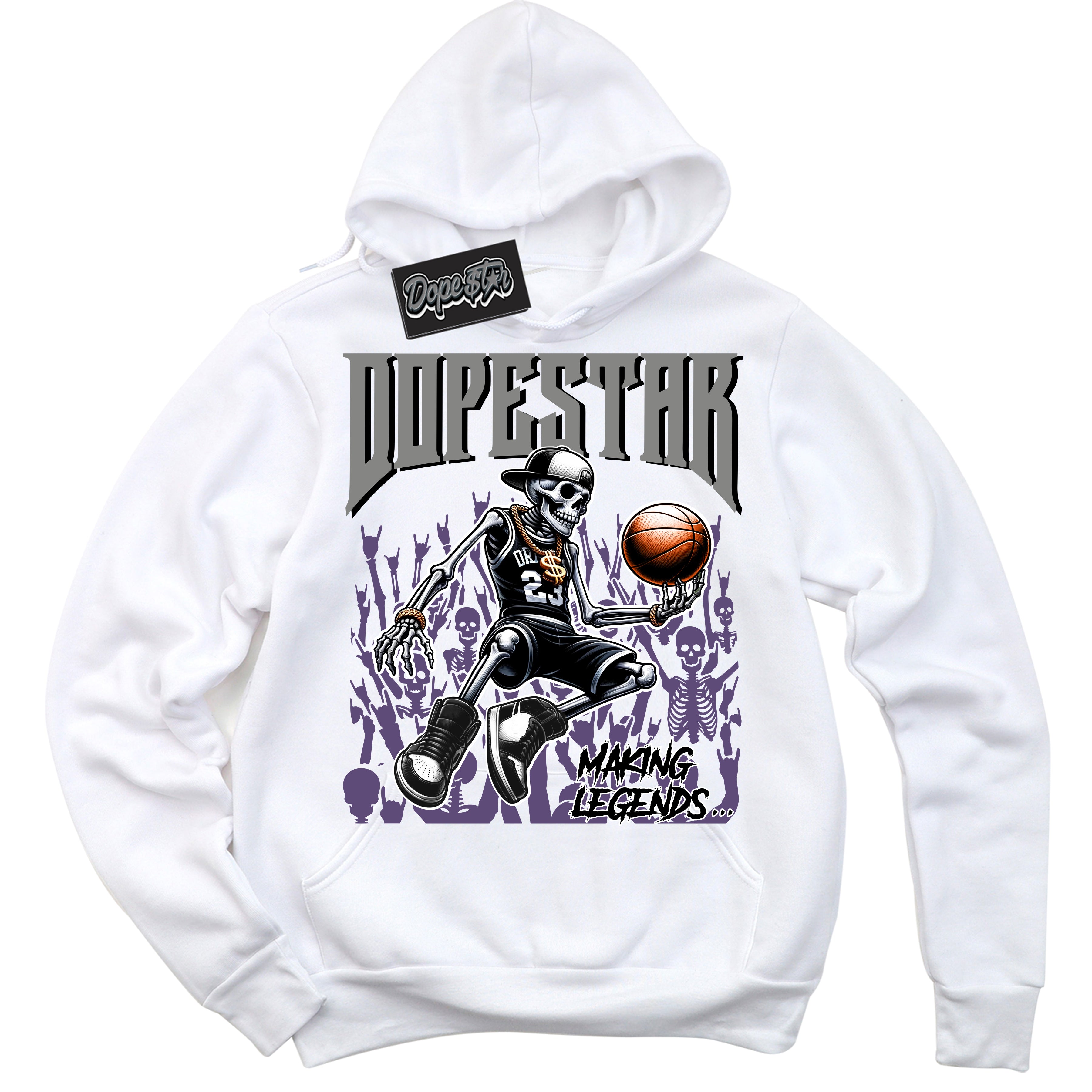 Cool White Hoodie with “ Making Legends ”  design that Perfectly Matches Punk Rock 1s Sneakers.