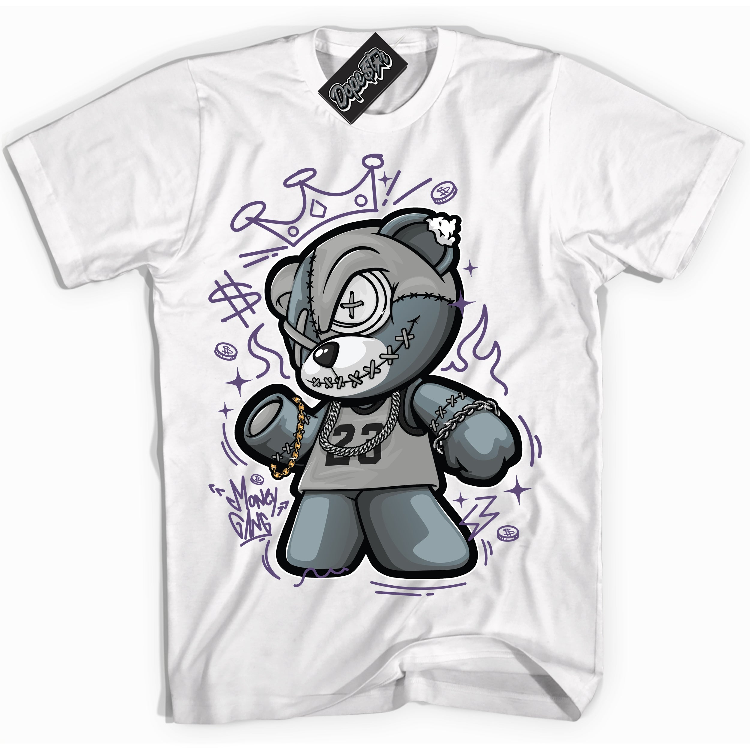 Cool White Shirt with “ Money Gang Bear” design that perfectly matches Punk Rock 1s Sneakers.