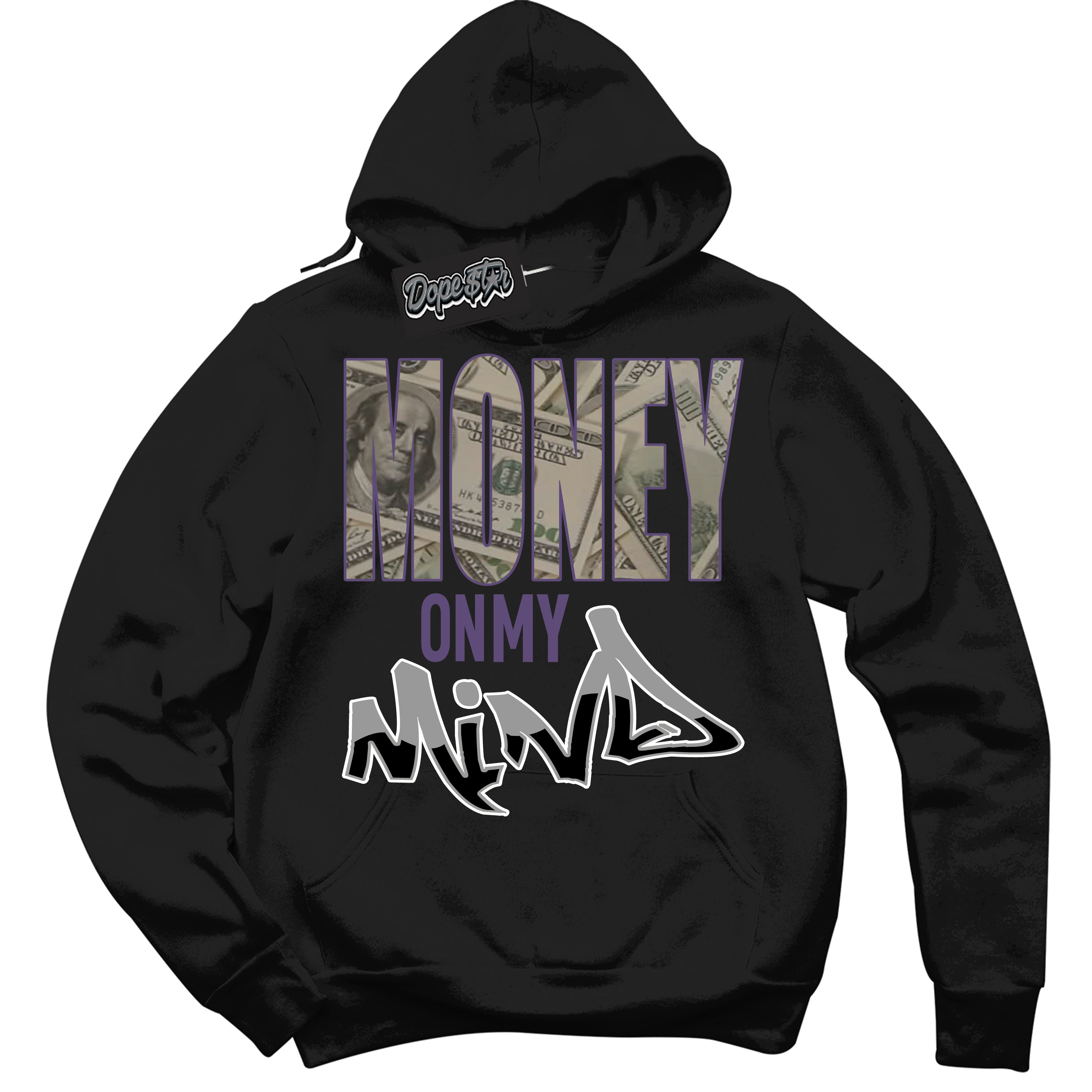 Cool Black Hoodie with “ Money On My Mind ”  design that Perfectly Matches Punk Rock 1s Sneakers.