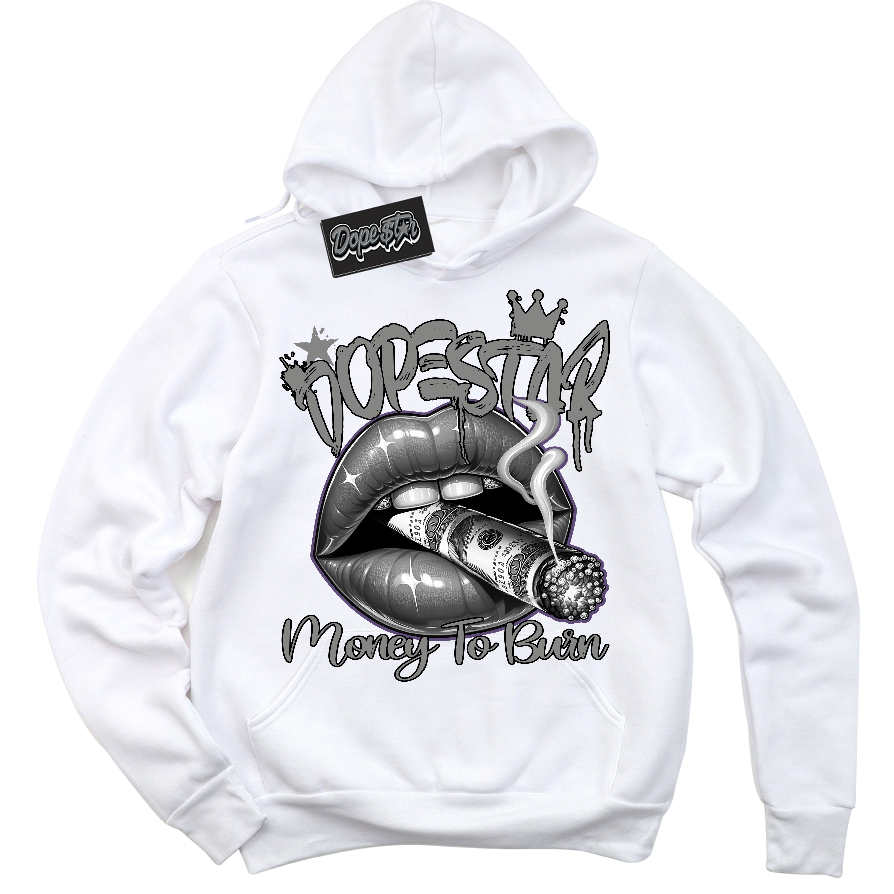 Cool White Hoodie with “ Money To Burn ”  design that Perfectly Matches Punk Rock 1s Sneakers.