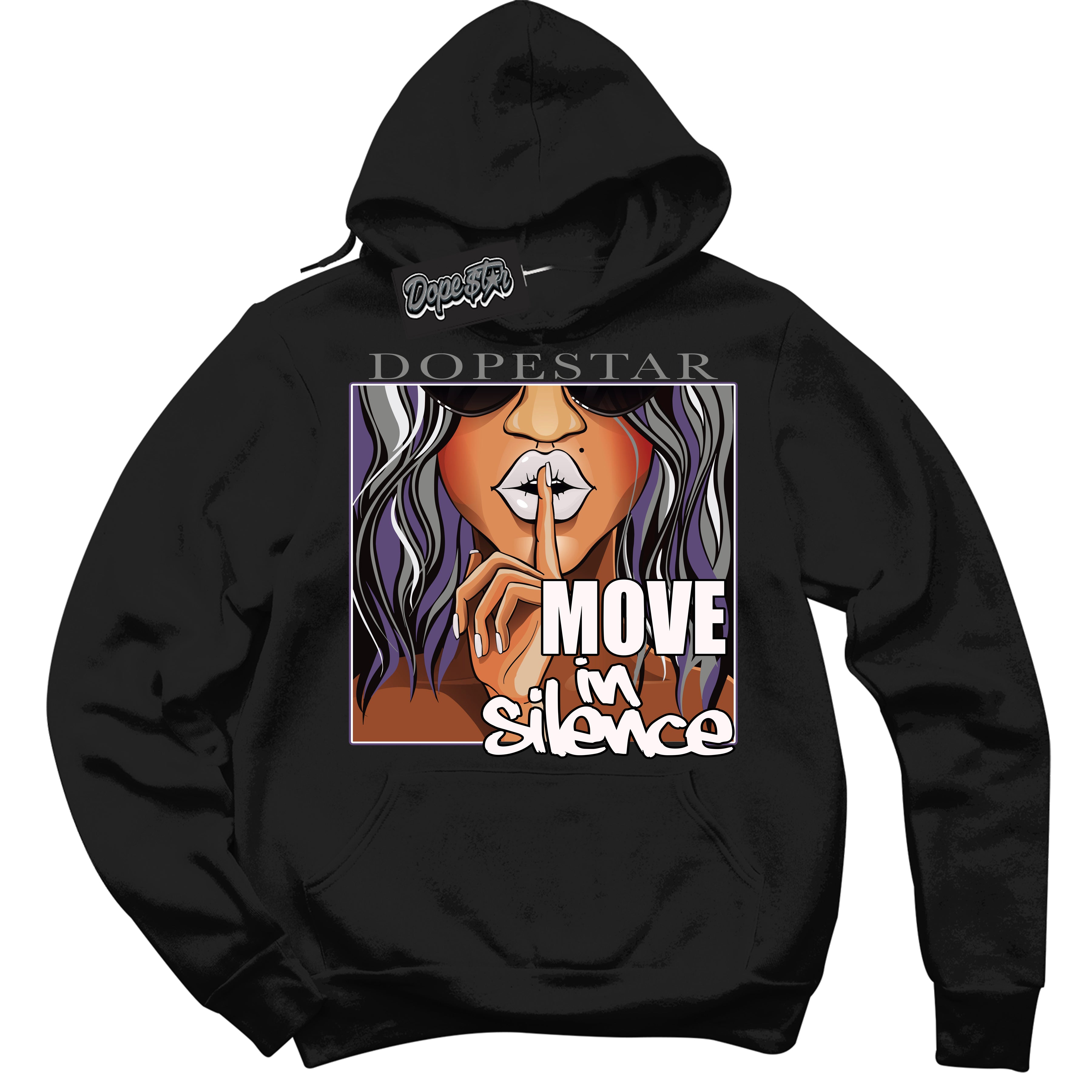 Cool Black Hoodie with “ Move In Silence ”  design that Perfectly Matches Punk Rock 1s Sneakers.