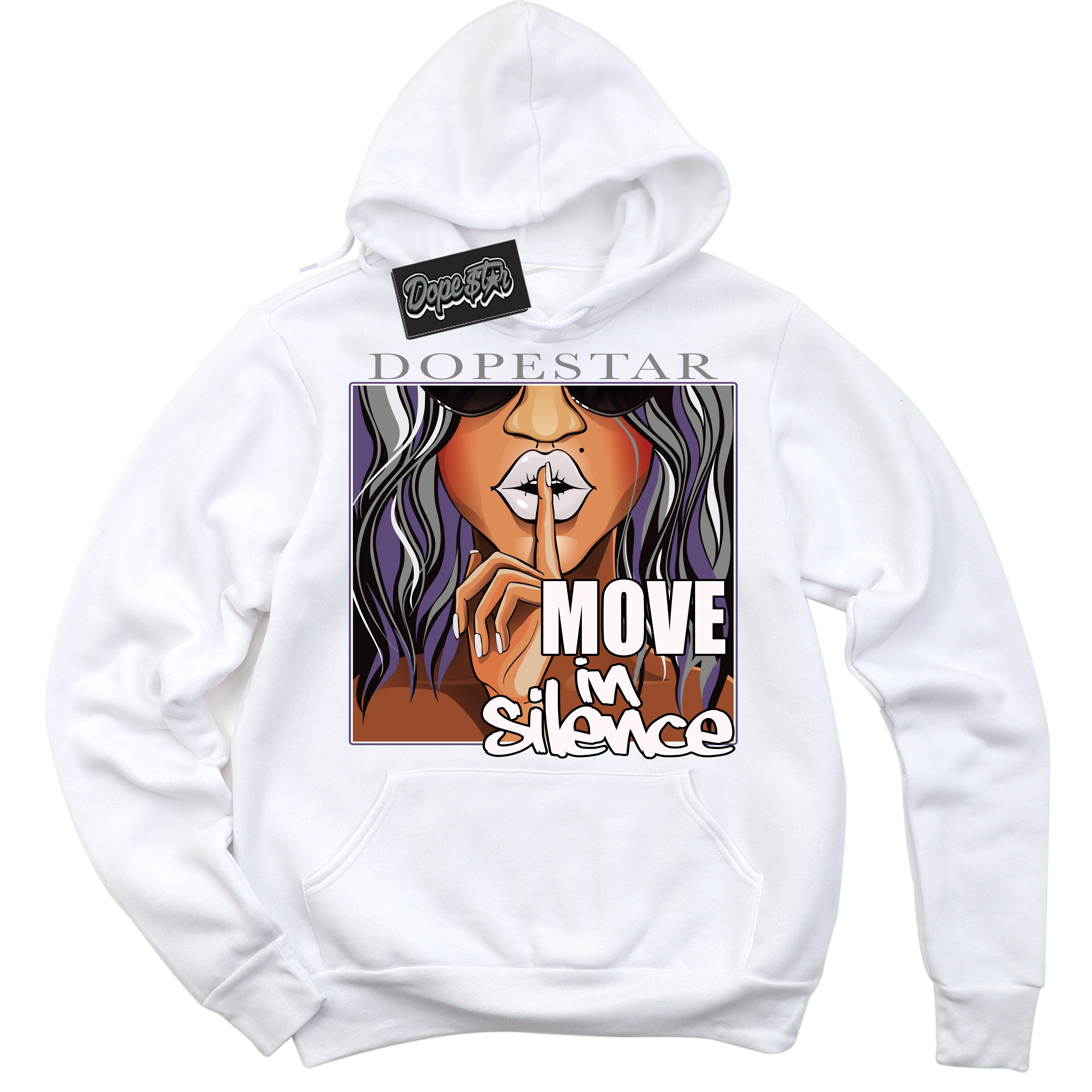 Cool White Hoodie with “ Move In Silence ”  design that Perfectly Matches Punk Rock 1s Sneakers.