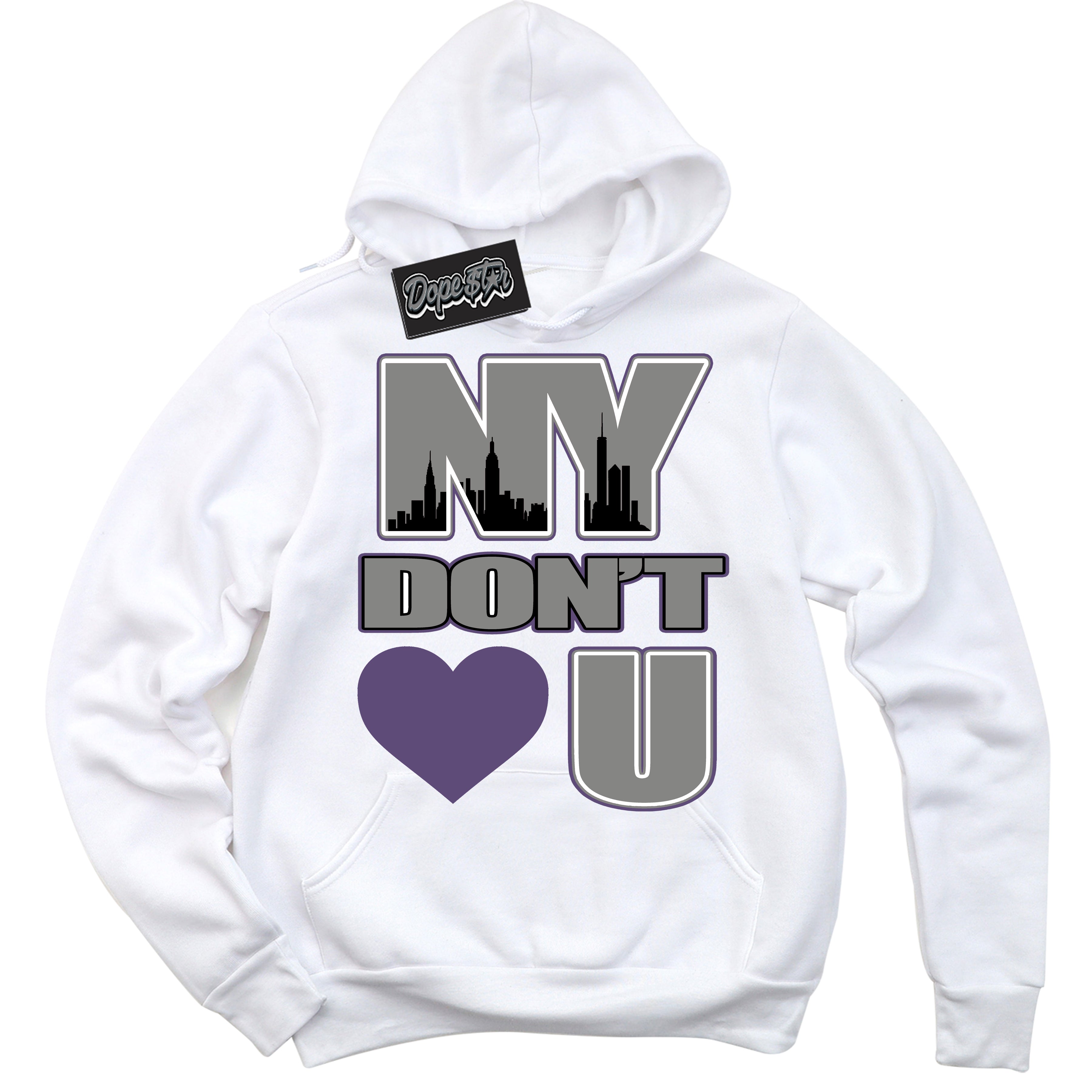 Cool White Hoodie with “ NY Don't Love You ”  design that Perfectly Matches Punk Rock 1s Sneakers.