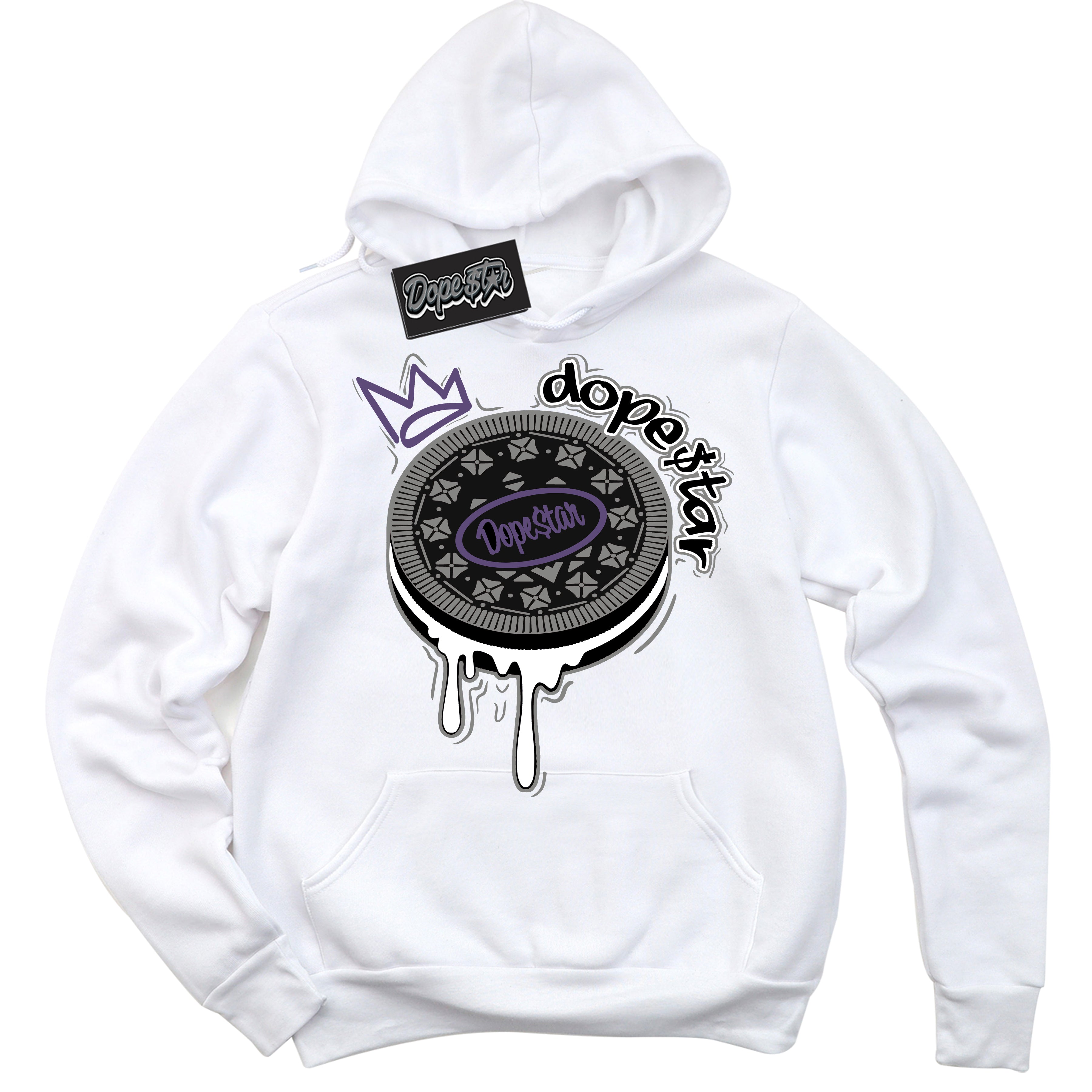 Cool White Hoodie with “ Oreo DS ”  design that Perfectly Matches Punk Rock 1s Sneakers.