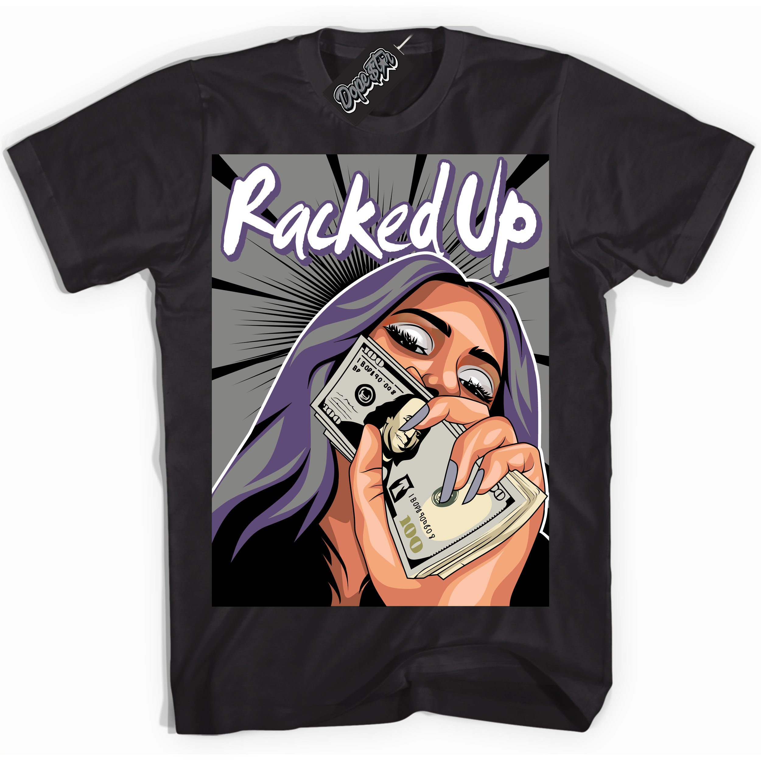 Cool Black Shirt with “ Racked Up” design that perfectly matches Punk Rock 1s Sneakers.