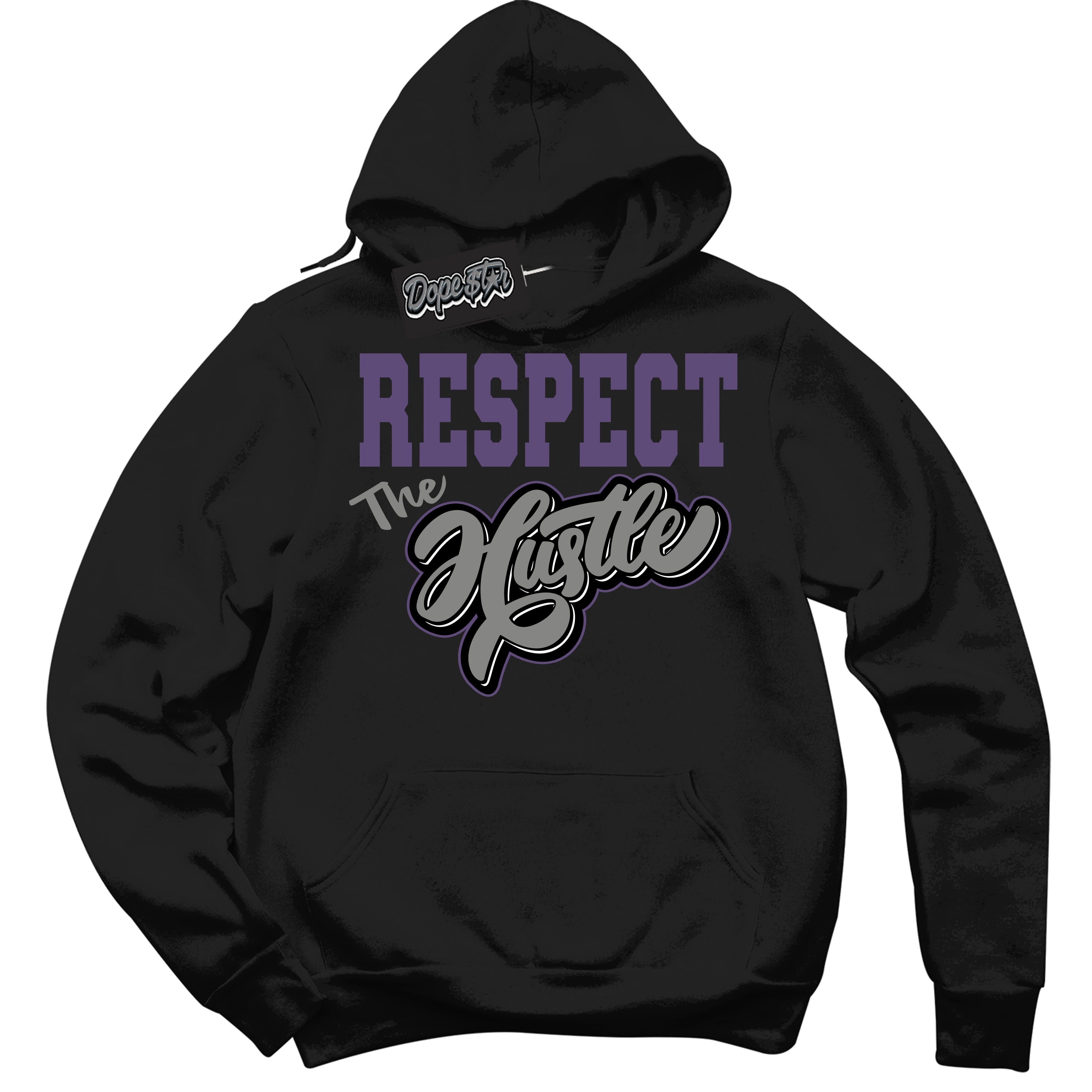 Cool Black Hoodie with “ Respect The Hustle ”  design that Perfectly Matches Punk Rock 1s Sneakers.