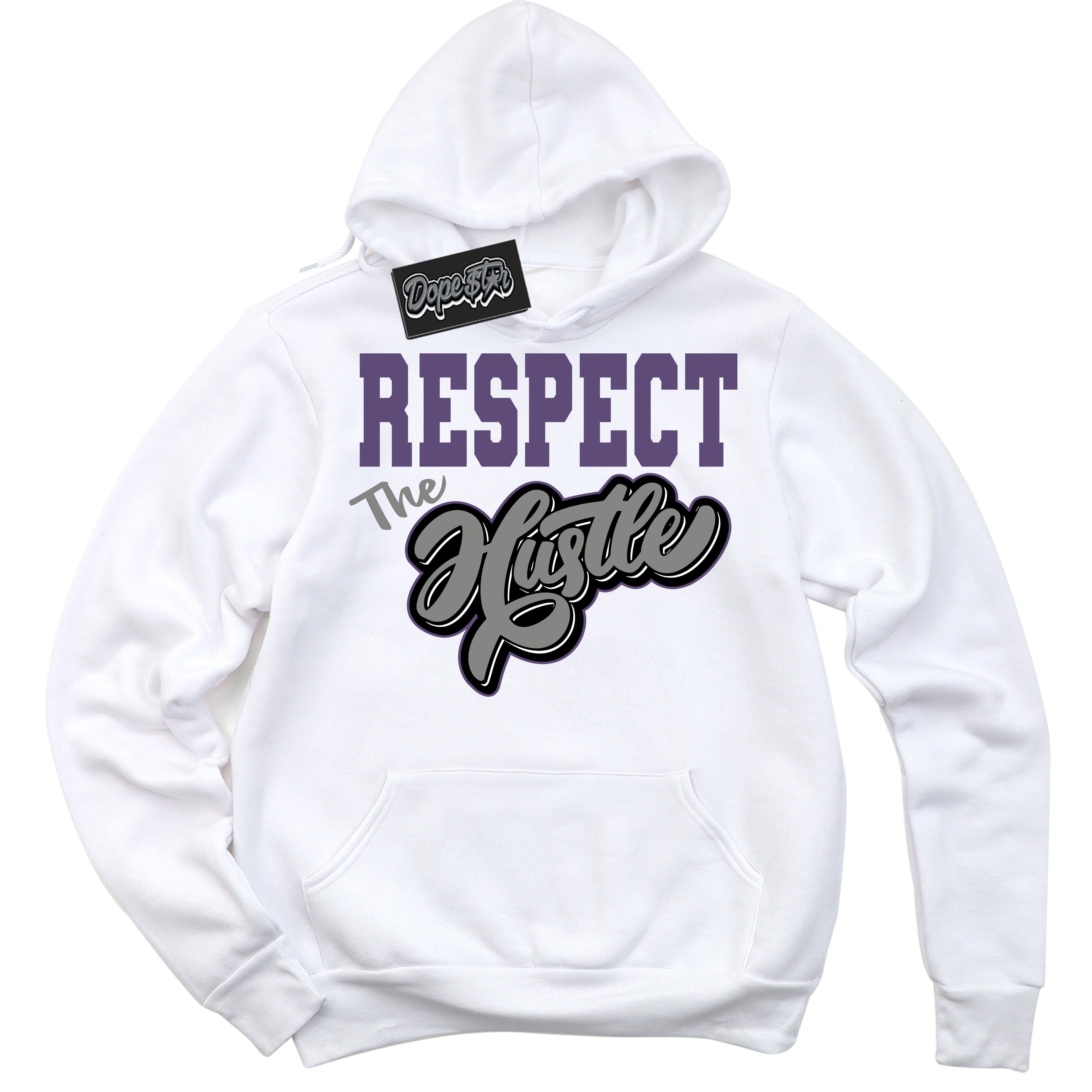 Cool White Hoodie with “ Respect The Hustle ”  design that Perfectly Matches Punk Rock 1s Sneakers.