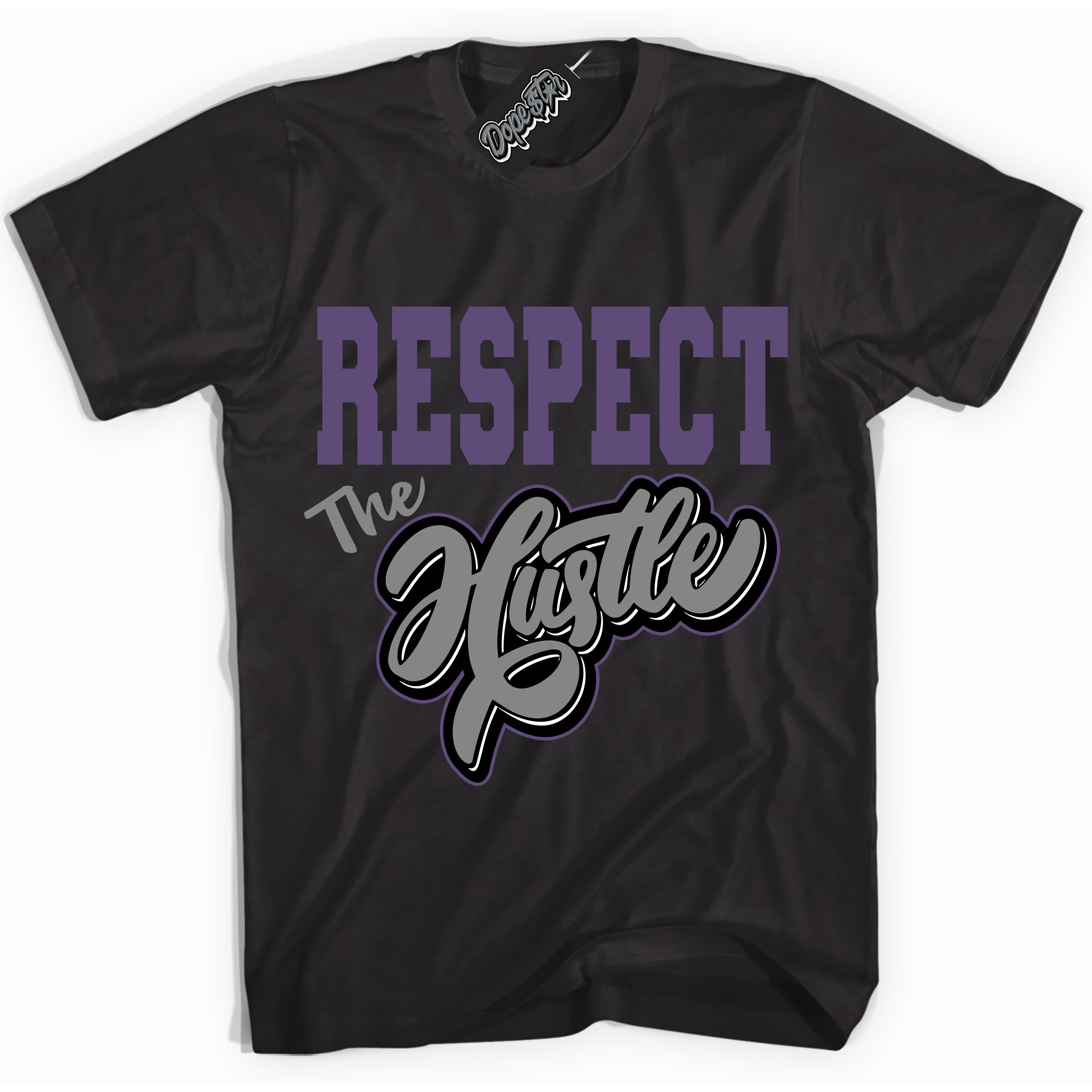 Cool Black Shirt with “ Respect The Hustle” design that perfectly matches Punk Rock 1s Sneakers.