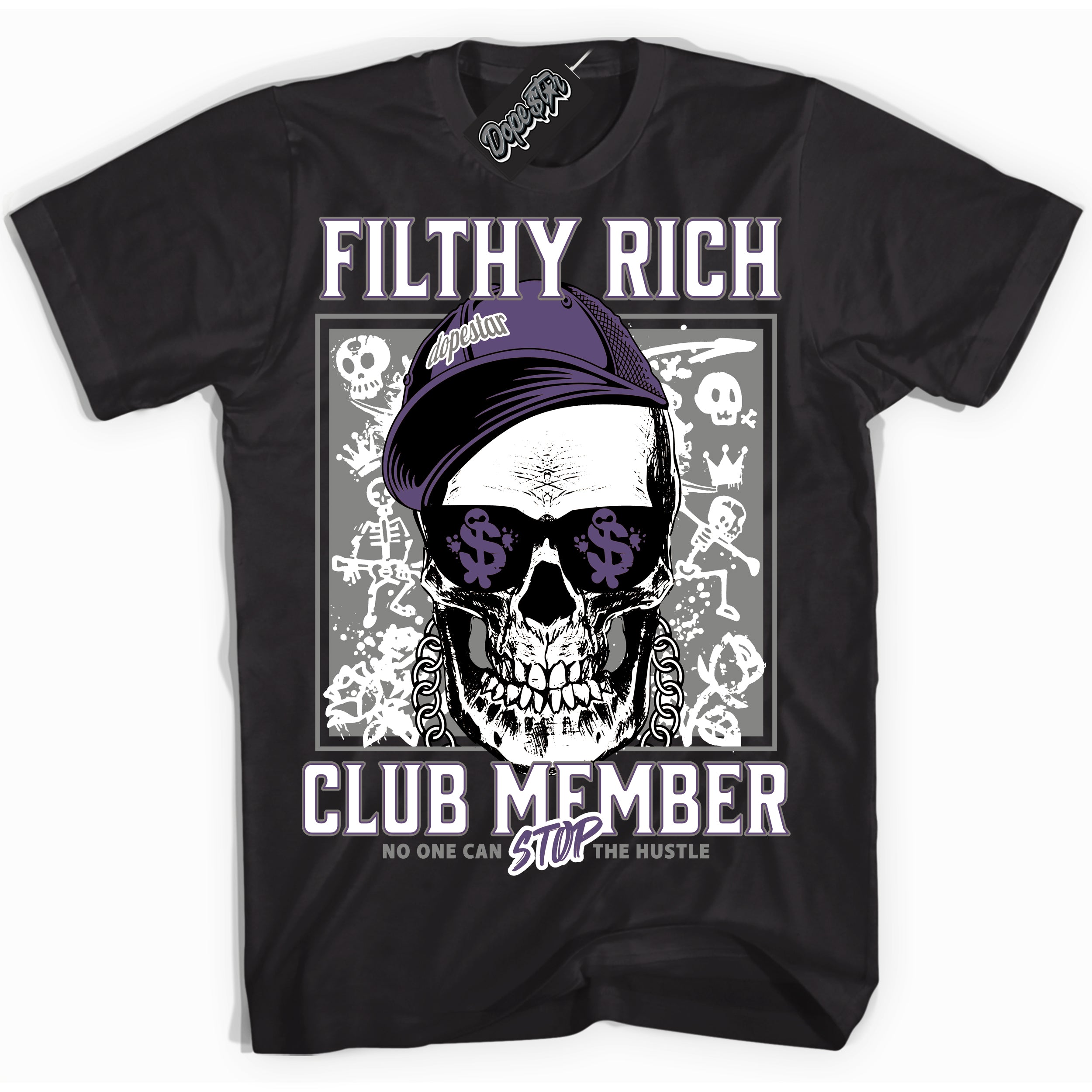 Cool Black Shirt with “ Filthy Rich” design that perfectly matches Punk Rock 1s Sneakers.