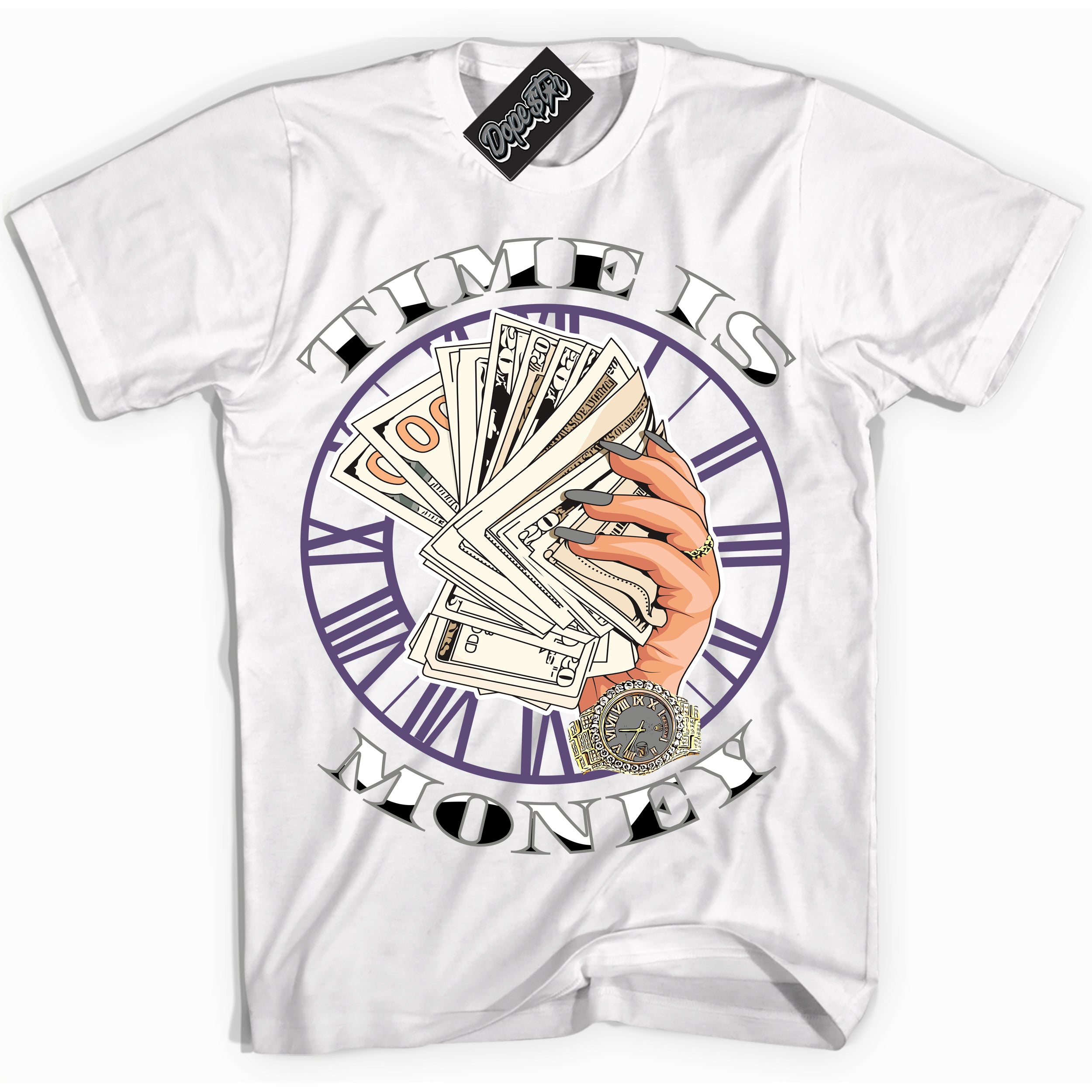 Cool White Shirt with “ Time Is Money” design that perfectly matches Punk Rock 1s Sneakers.