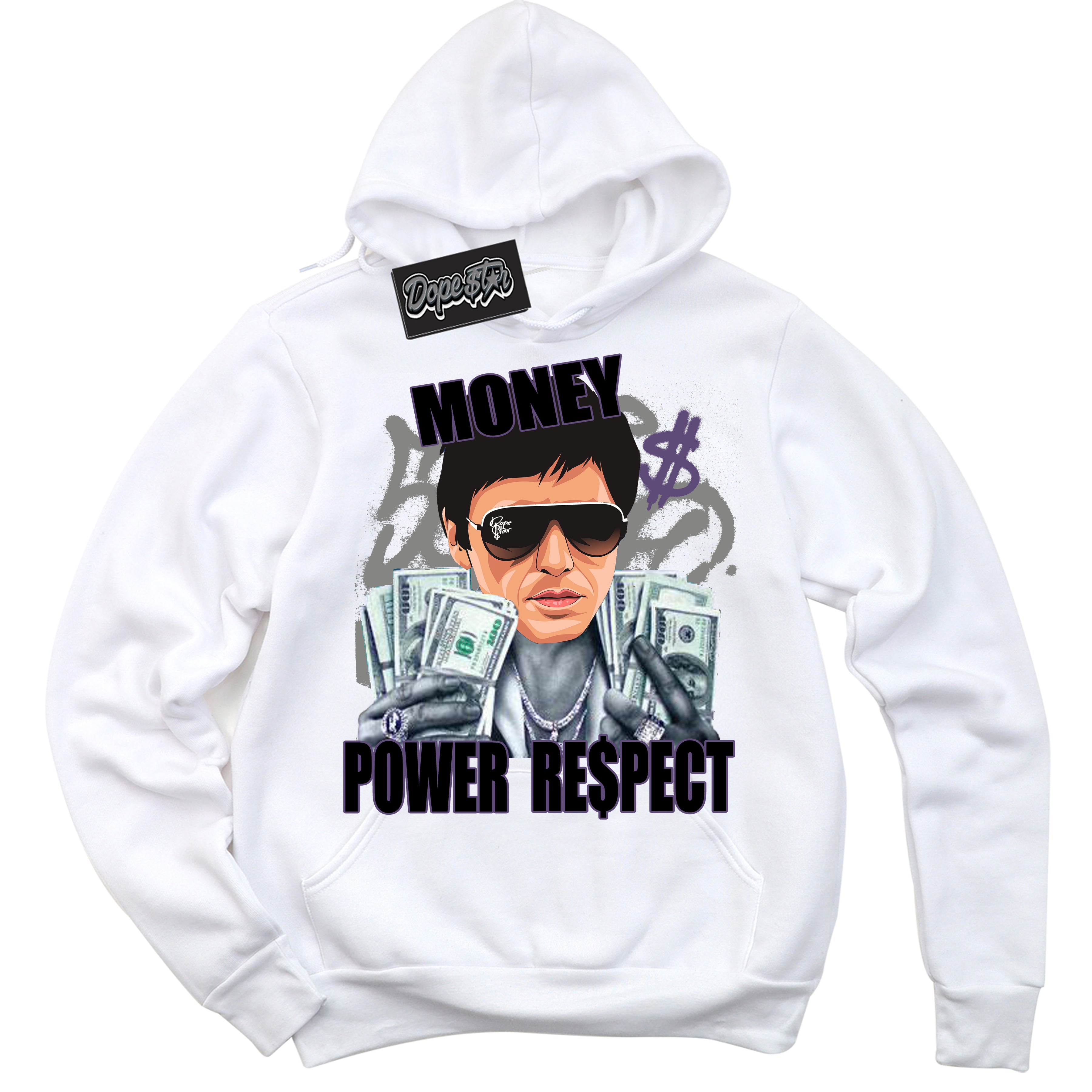 Cool White Hoodie with “ Tony Montana ”  design that Perfectly Matches Punk Rock 1s Sneakers.