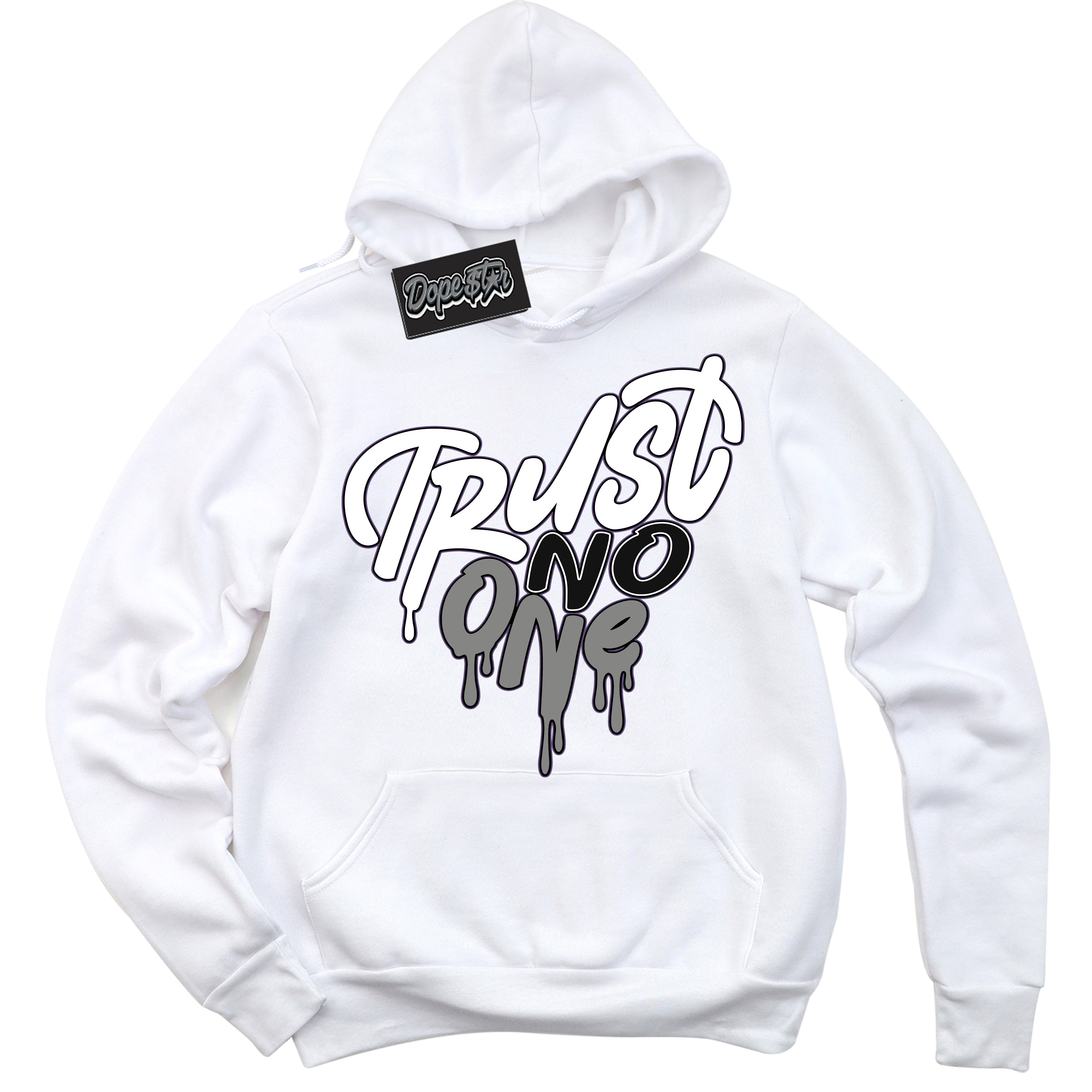 Cool White Hoodie with “ Trust No One Heart ”  design that Perfectly Matches Punk Rock 1s Sneakers.