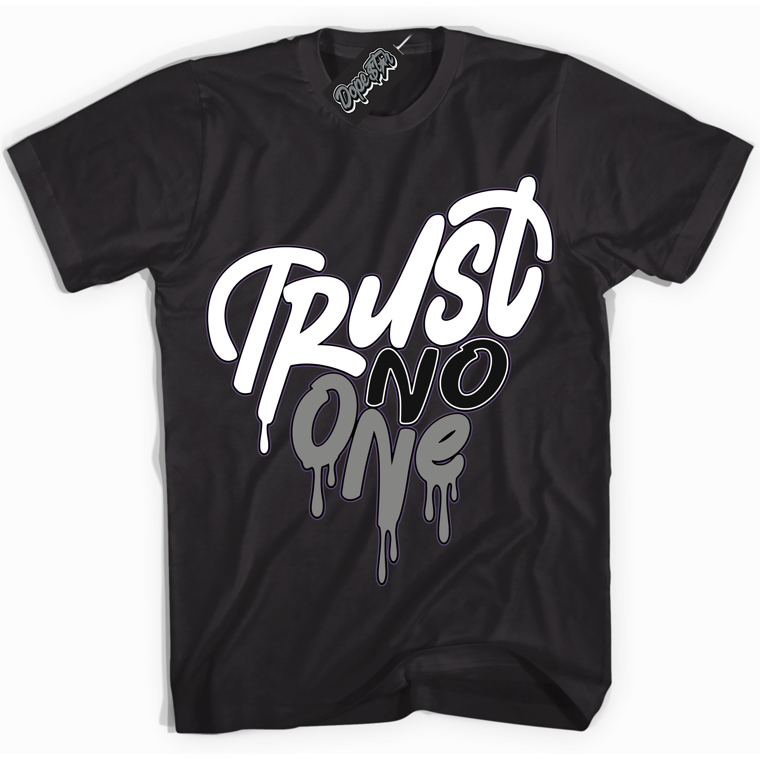 Cool Black Shirt with “ Trust No One Heart” design that perfectly matches Punk Rock 1s Sneakers.