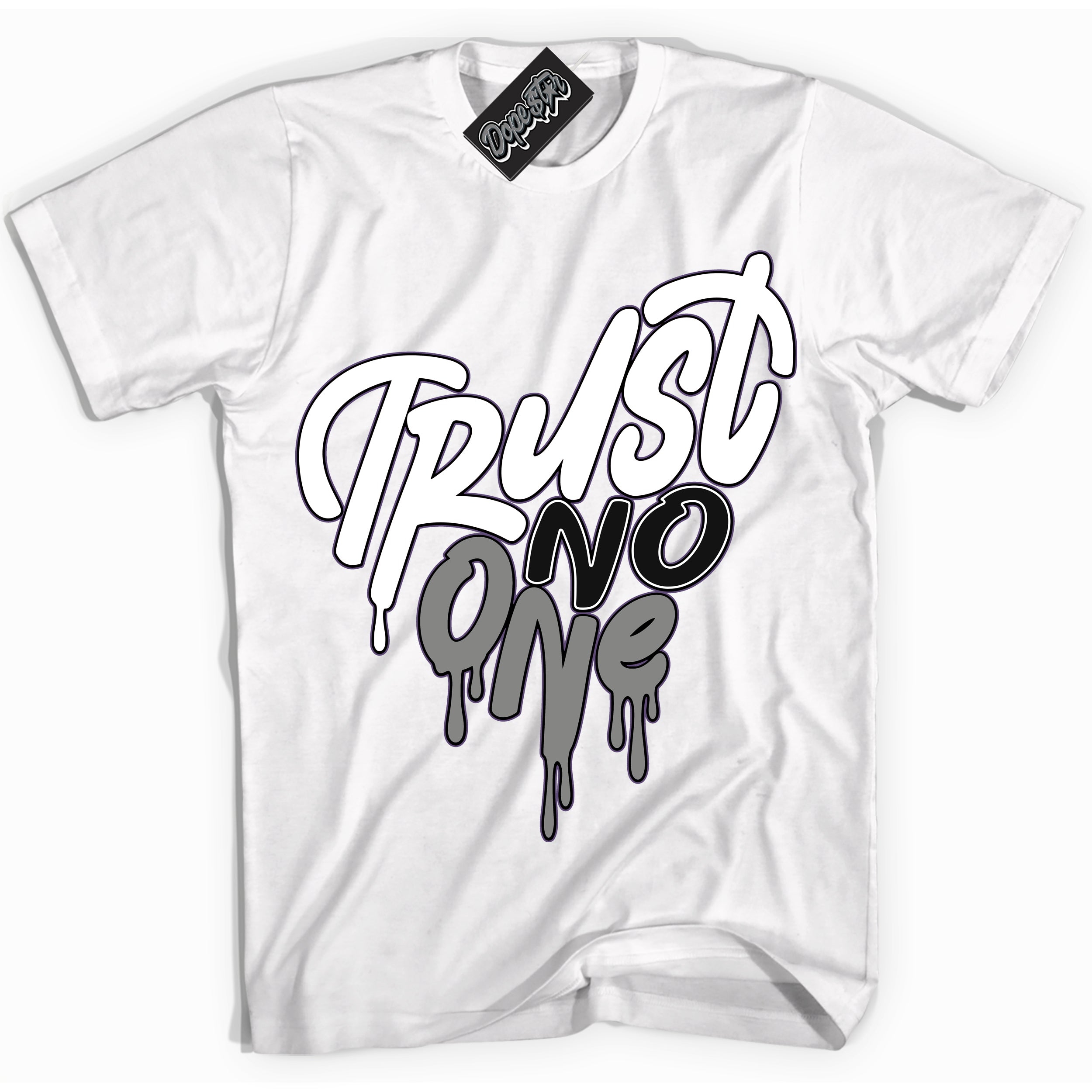 Cool White Shirt with “ Trust No One Heart” design that perfectly matches Punk Rock 1s Sneakers.