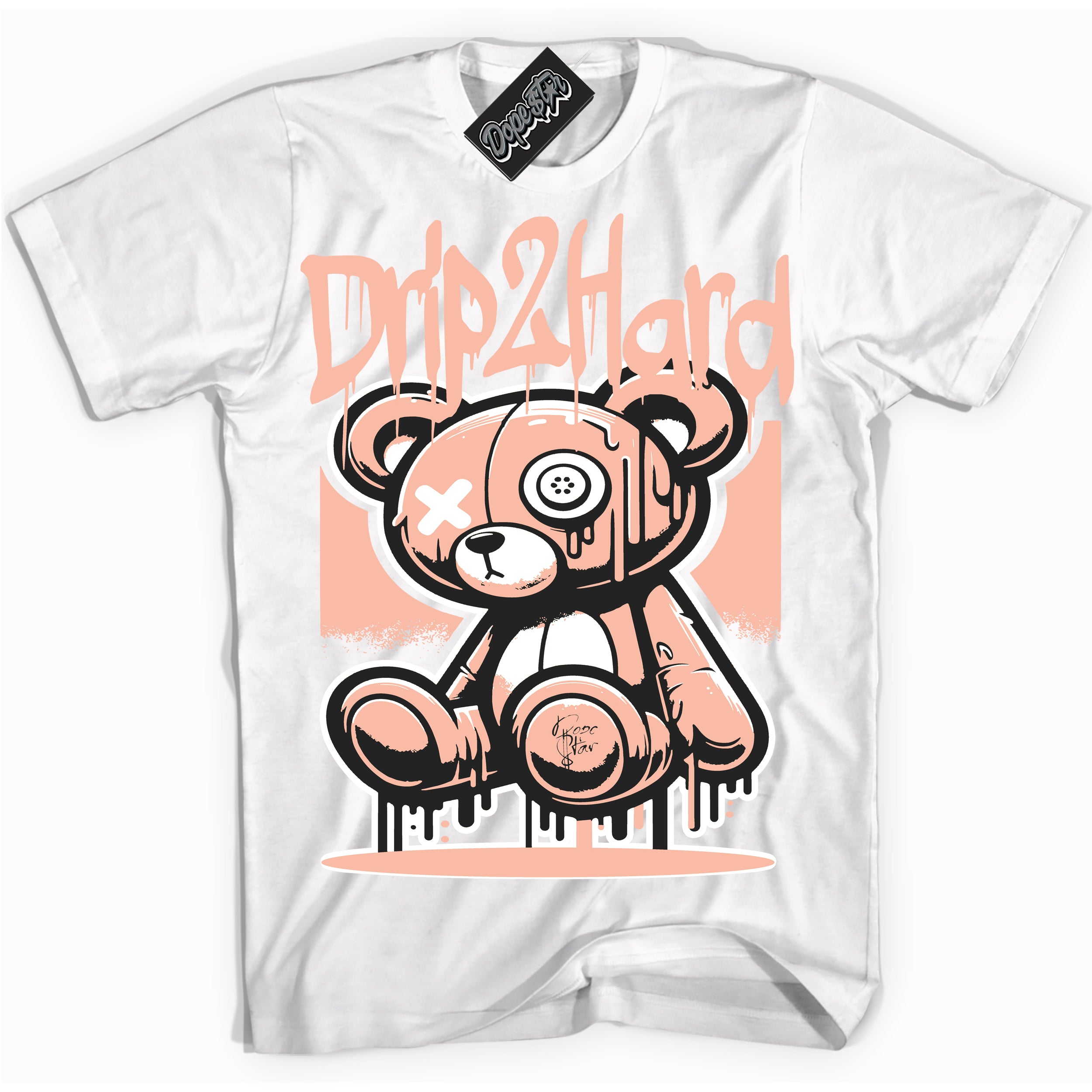 Cool White graphic tee with “ Drip 2 Hard ” design, that perfectly matches Arctic Orange 1s