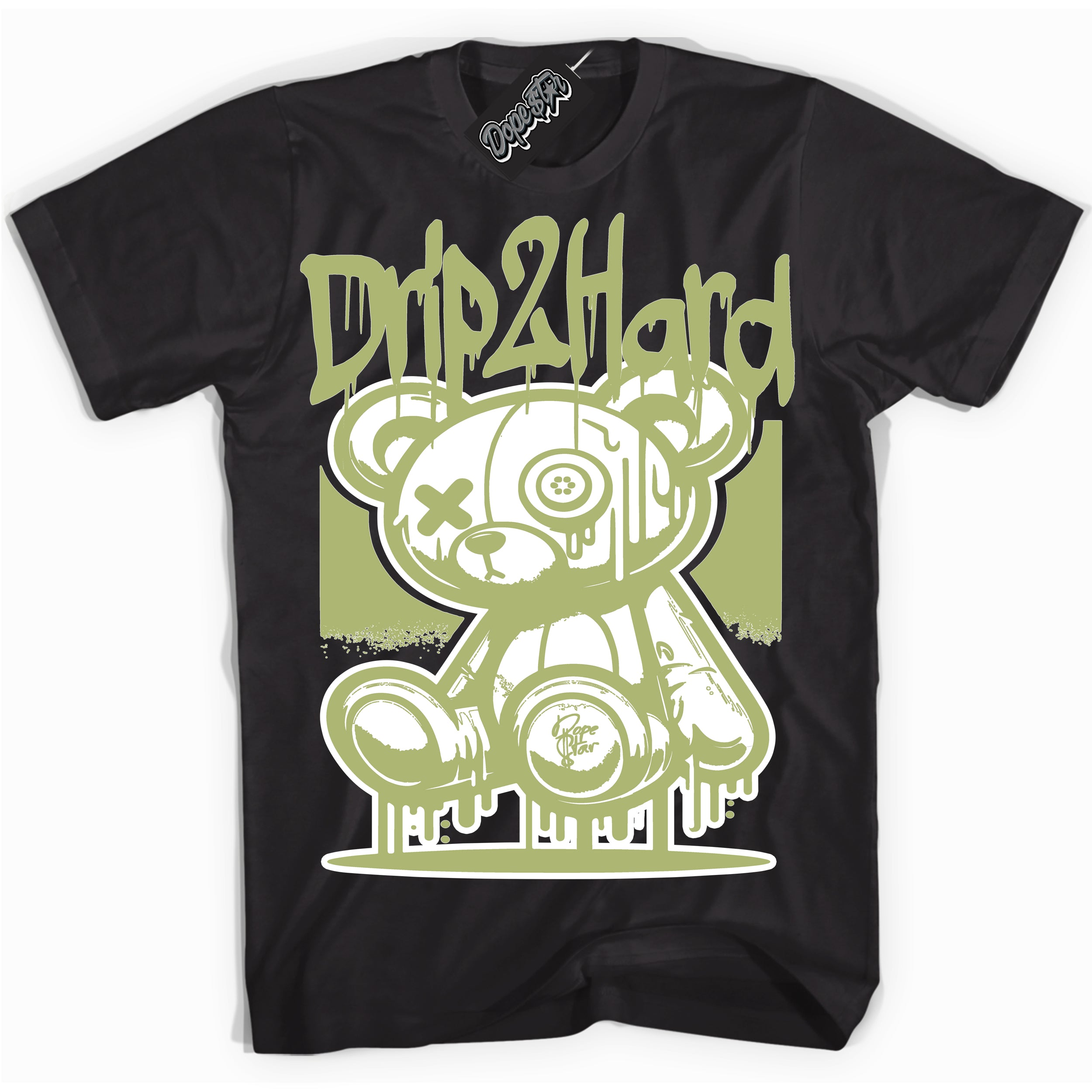 Cool Black graphic tee with “ Drip 2 Hard ” design, that perfectly matches Green Python 1s