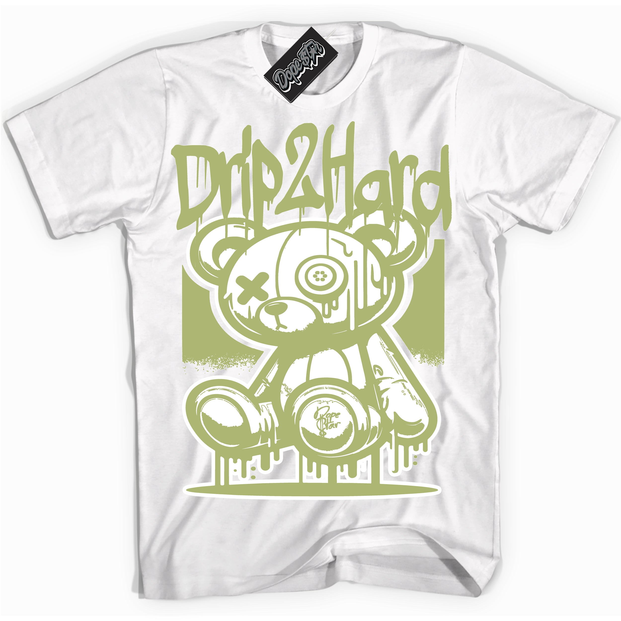 Cool White graphic tee with “ Drip 2 Hard ” design, that perfectly matches Green Python 1s