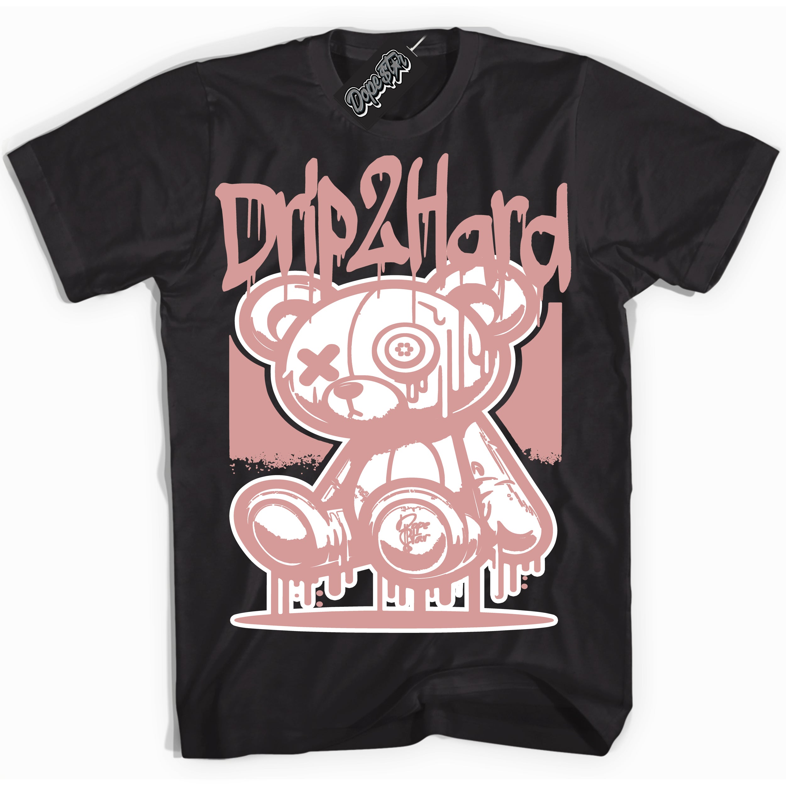 Cool Black Shirt with “Drip 2 Hard” design that perfectly matches the Legend Pink 1s Jordans.