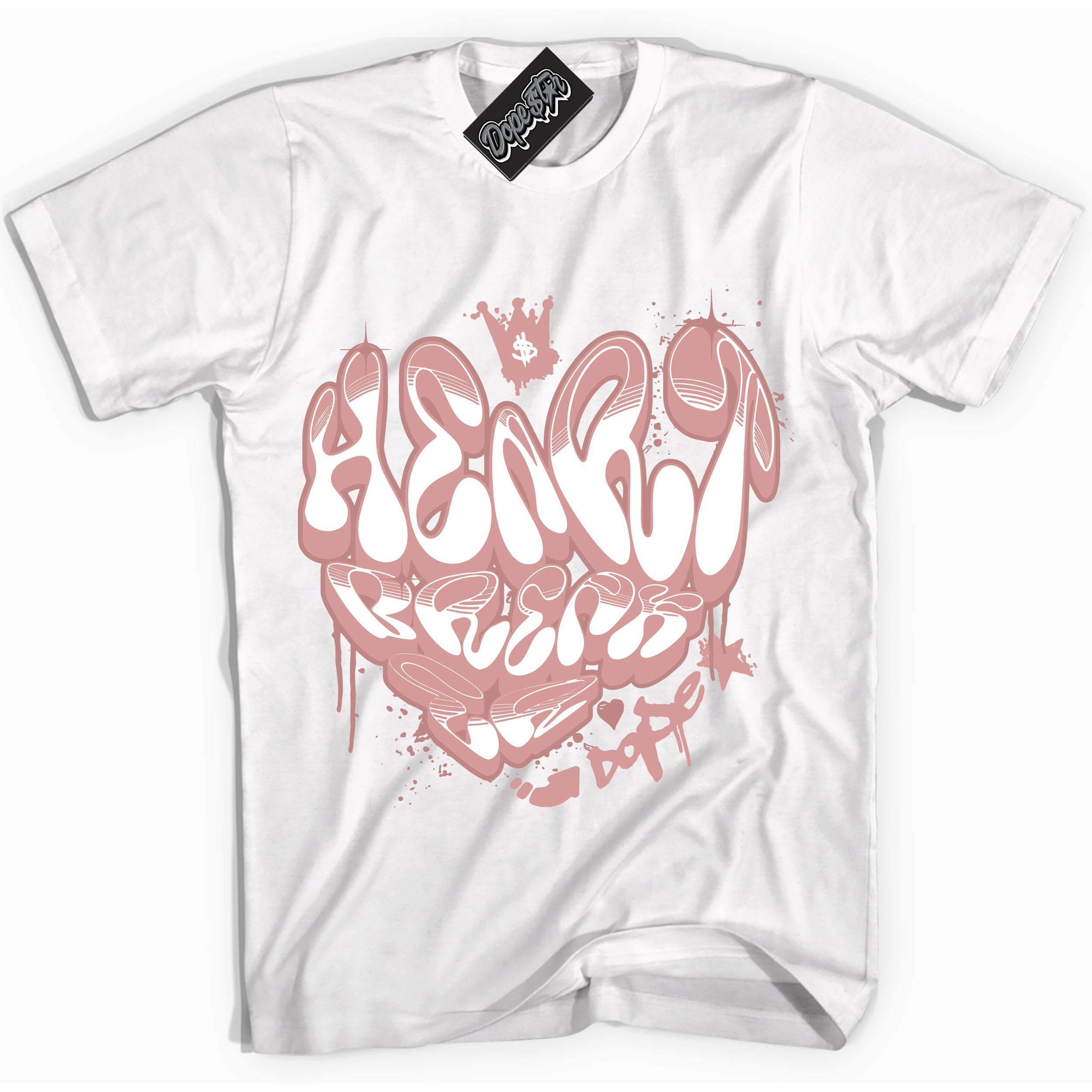 Cool White Shirt with “Heartbreaker Graffiti” design that perfectly matches the Legend Pink 1s Jordans.