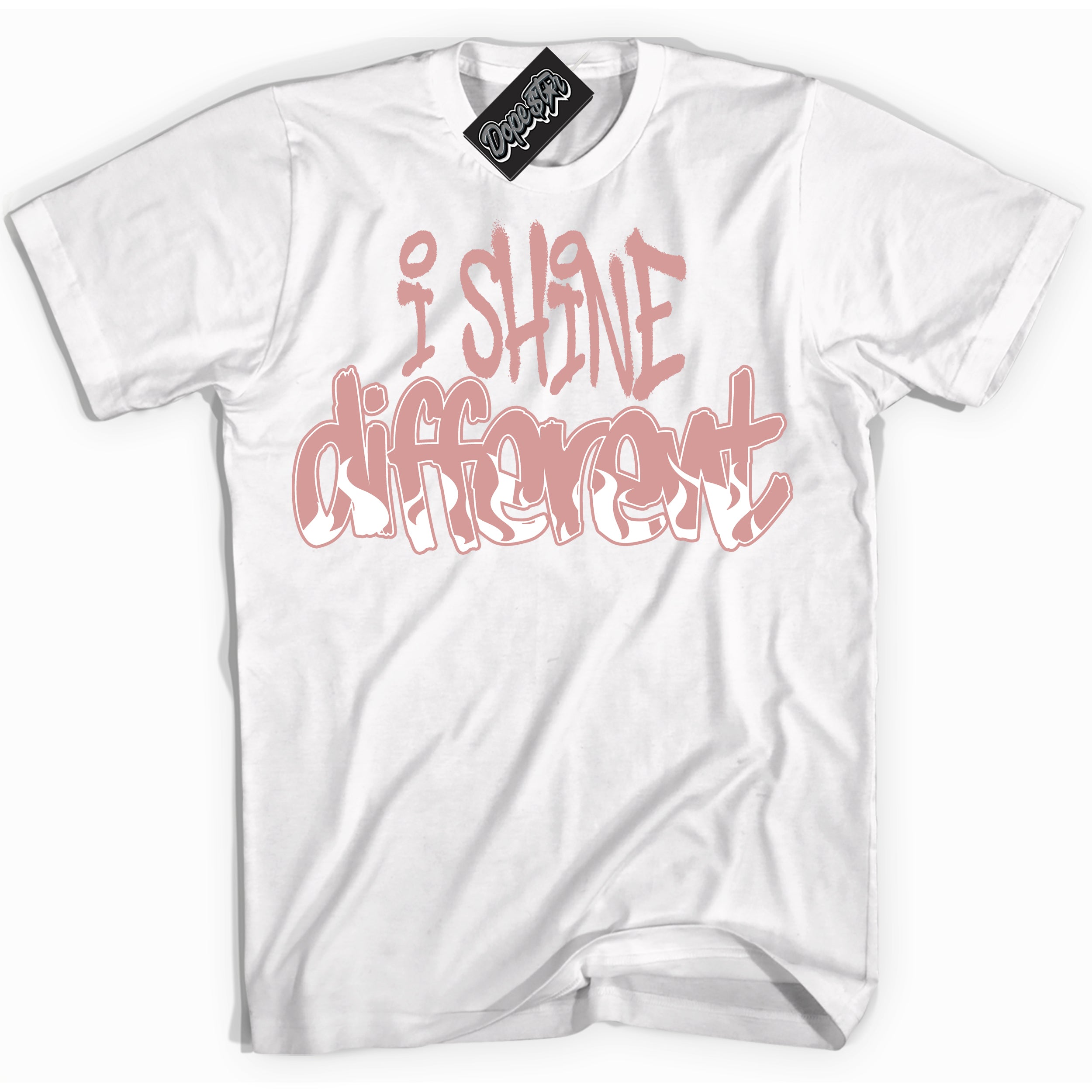 Cool White Shirt with “I Shine Different” design that perfectly matches the Legend Pink 1s Jordans.