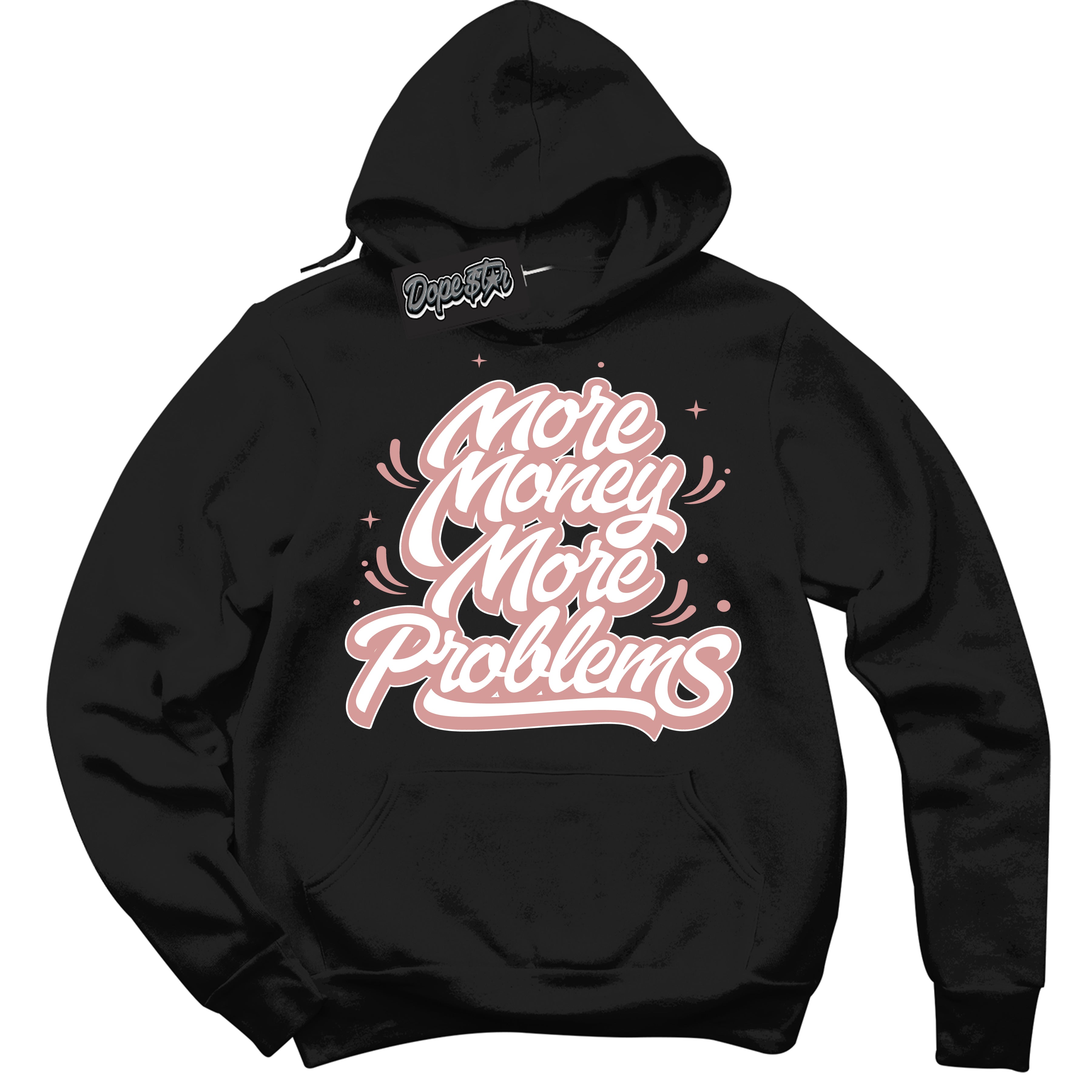 Cool Black Hoodie with “More Money More Problems” design that Perfectly Matches Legend Pink 1s Jordans.