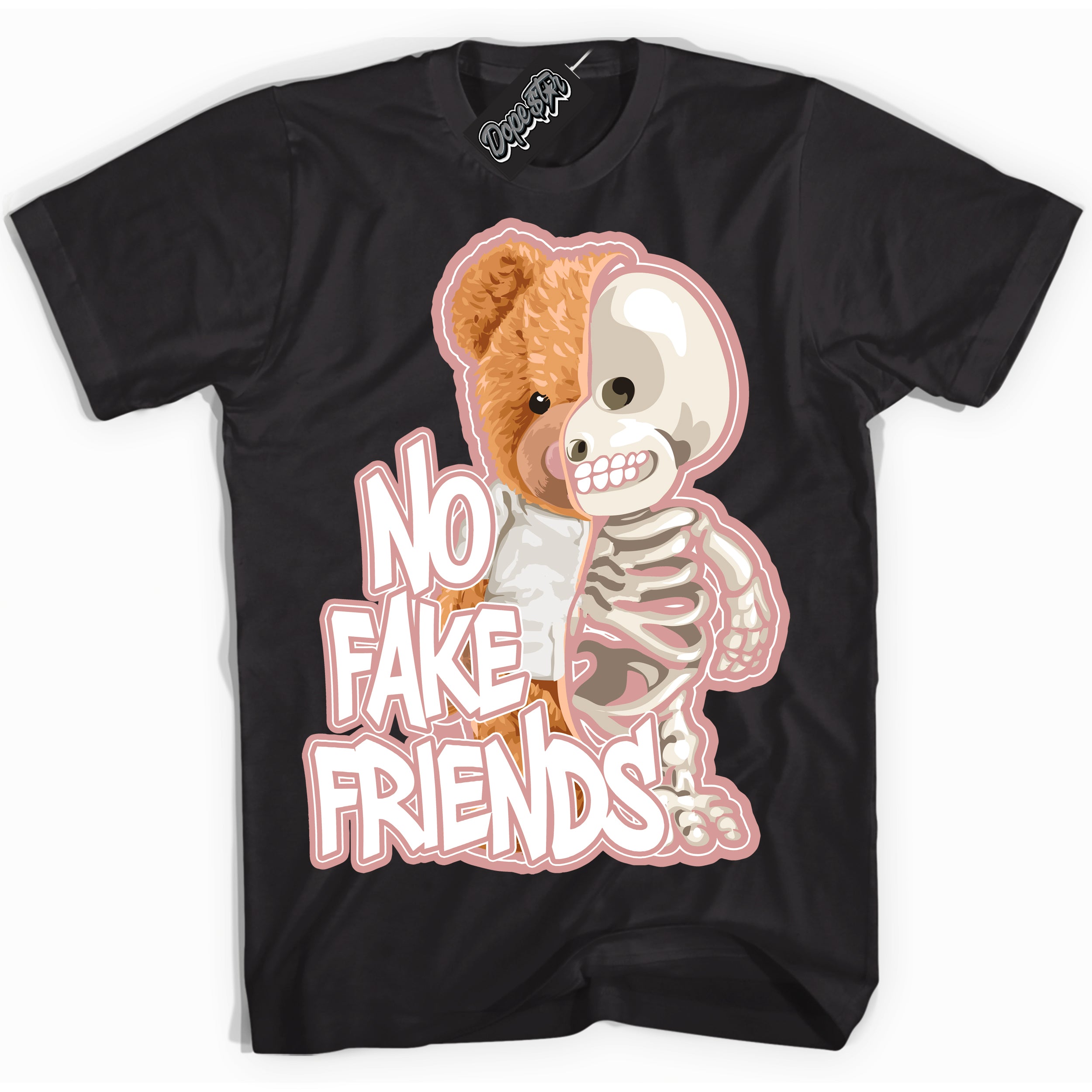 Cool Black Shirt with “No Fake Friends” design that perfectly matches the Legend Pink 1s Jordans.