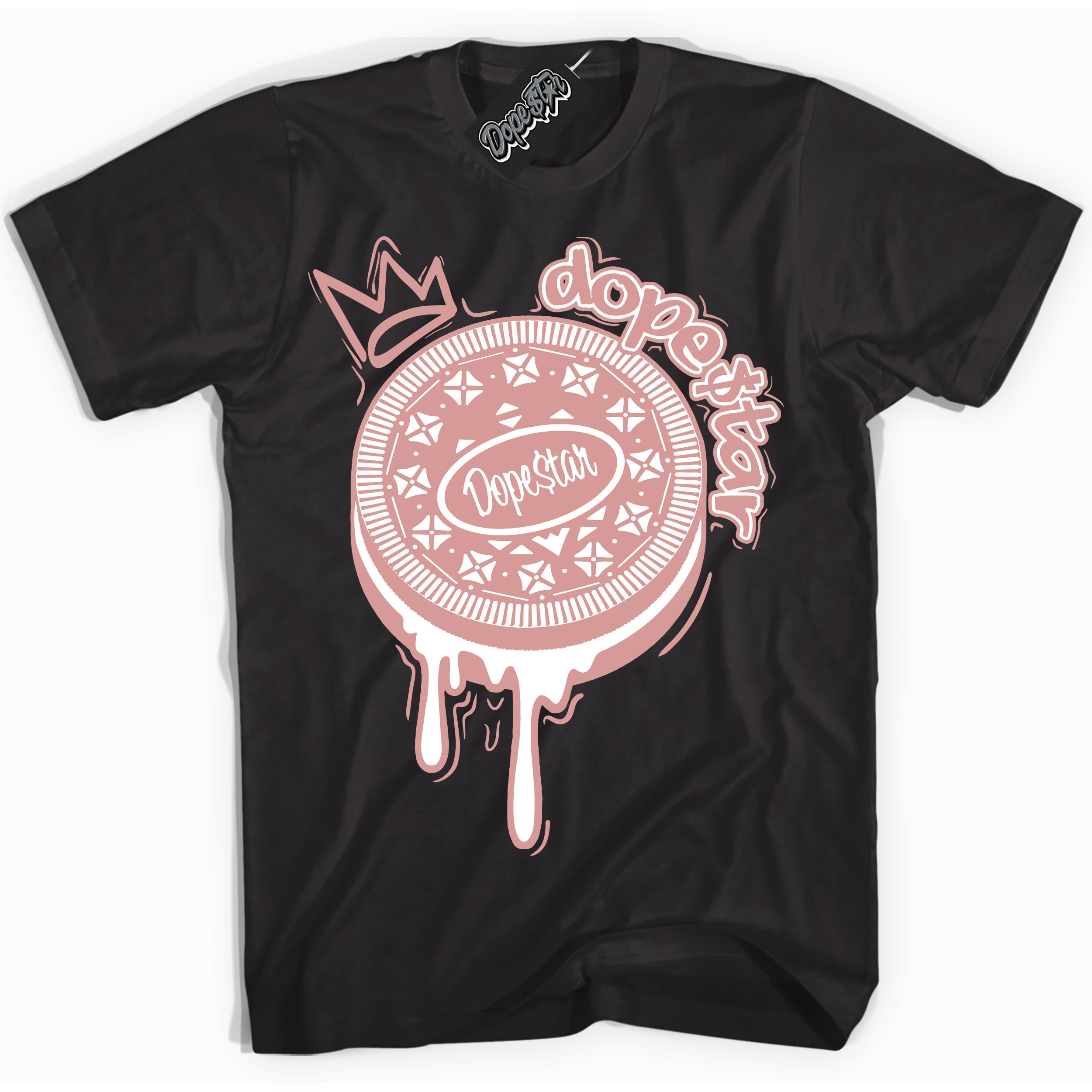 Cool Black Shirt with “Oreo DS” design that perfectly matches the Legend Pink 1s Jordans.