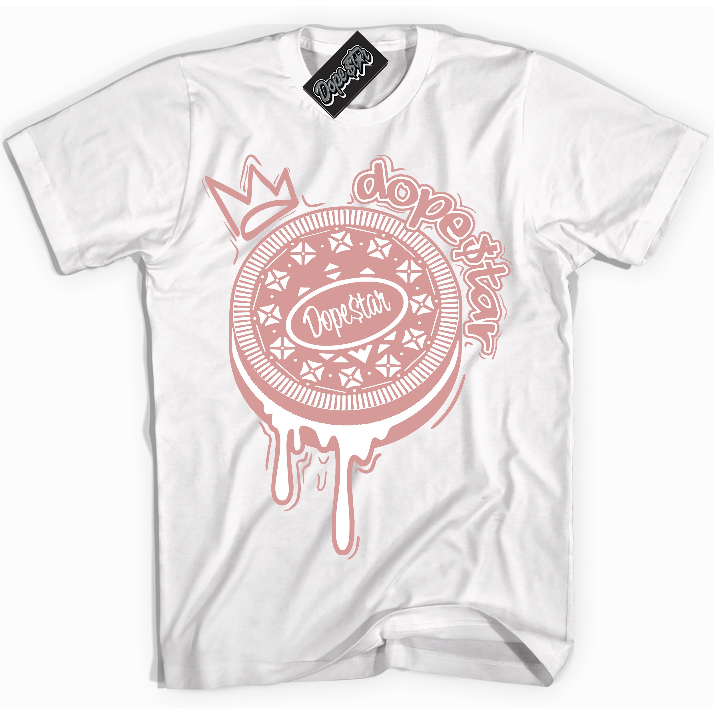 Cool White Shirt with “Oreo DS” design that perfectly matches the Legend Pink 1s Jordans.