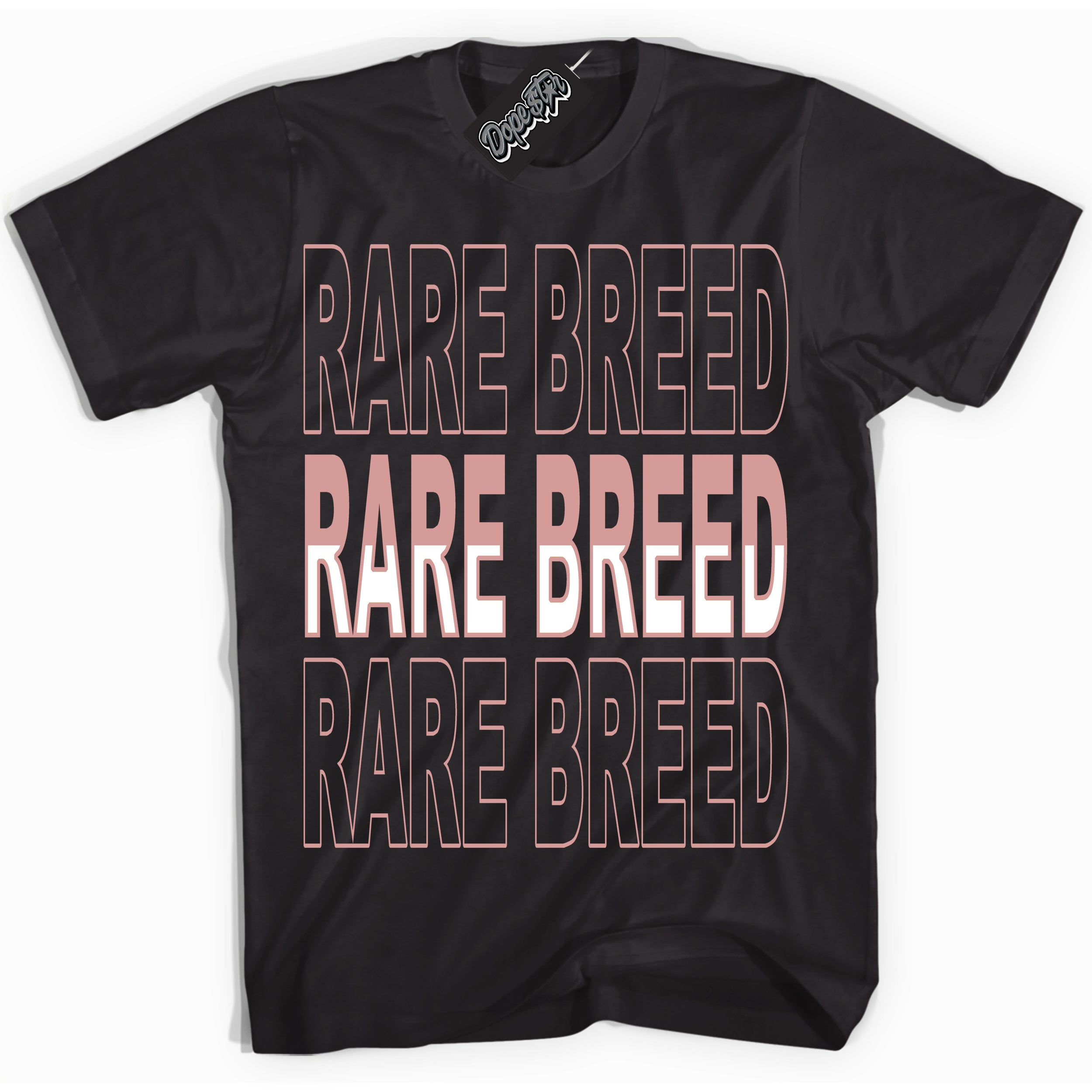 Cool Black Hoodie with “Rare Breed” design that Perfectly Matches Legend Pink 1s Jordans.