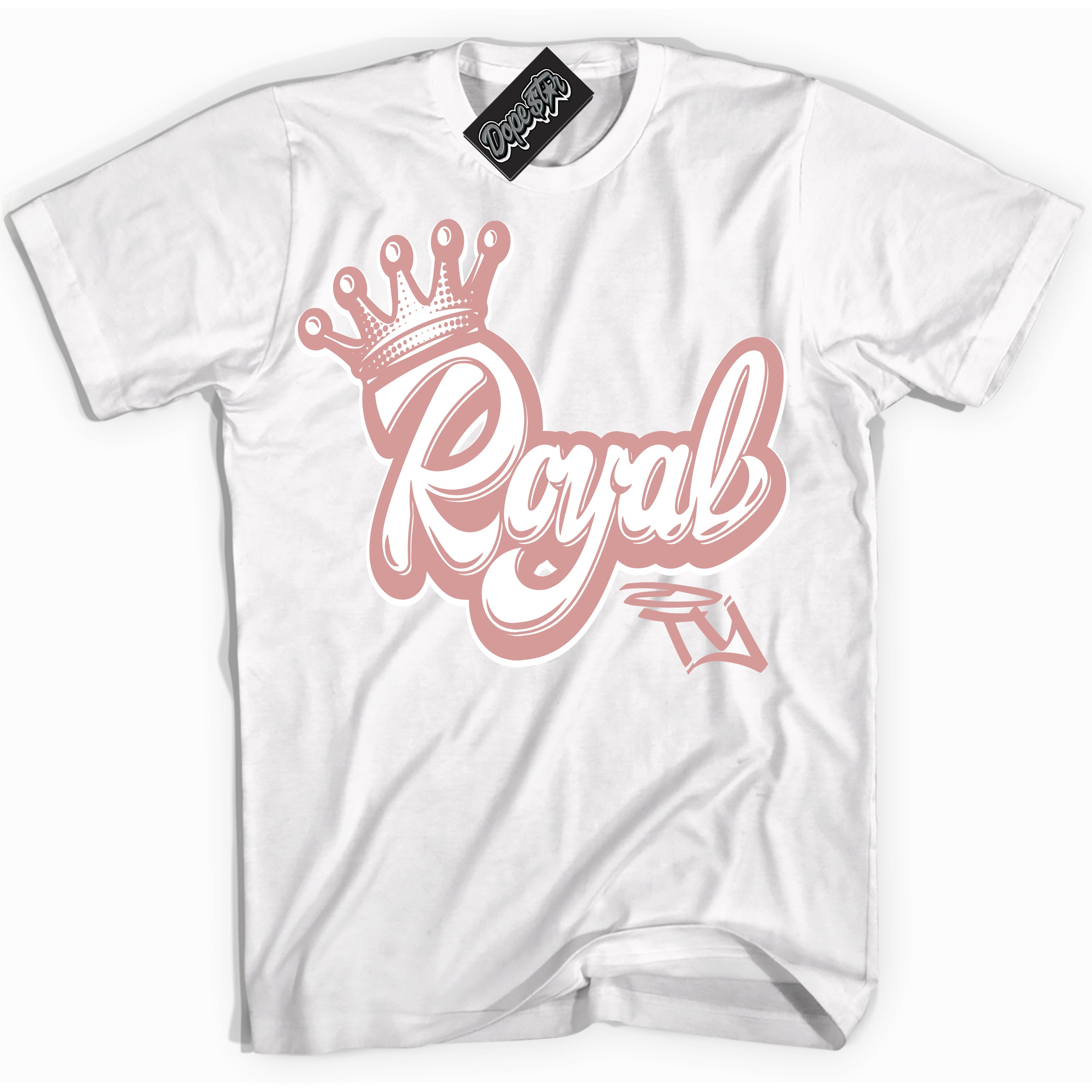 Cool White Shirt with “Royalty” design that perfectly matches the Legend Pink 1s Jordans.