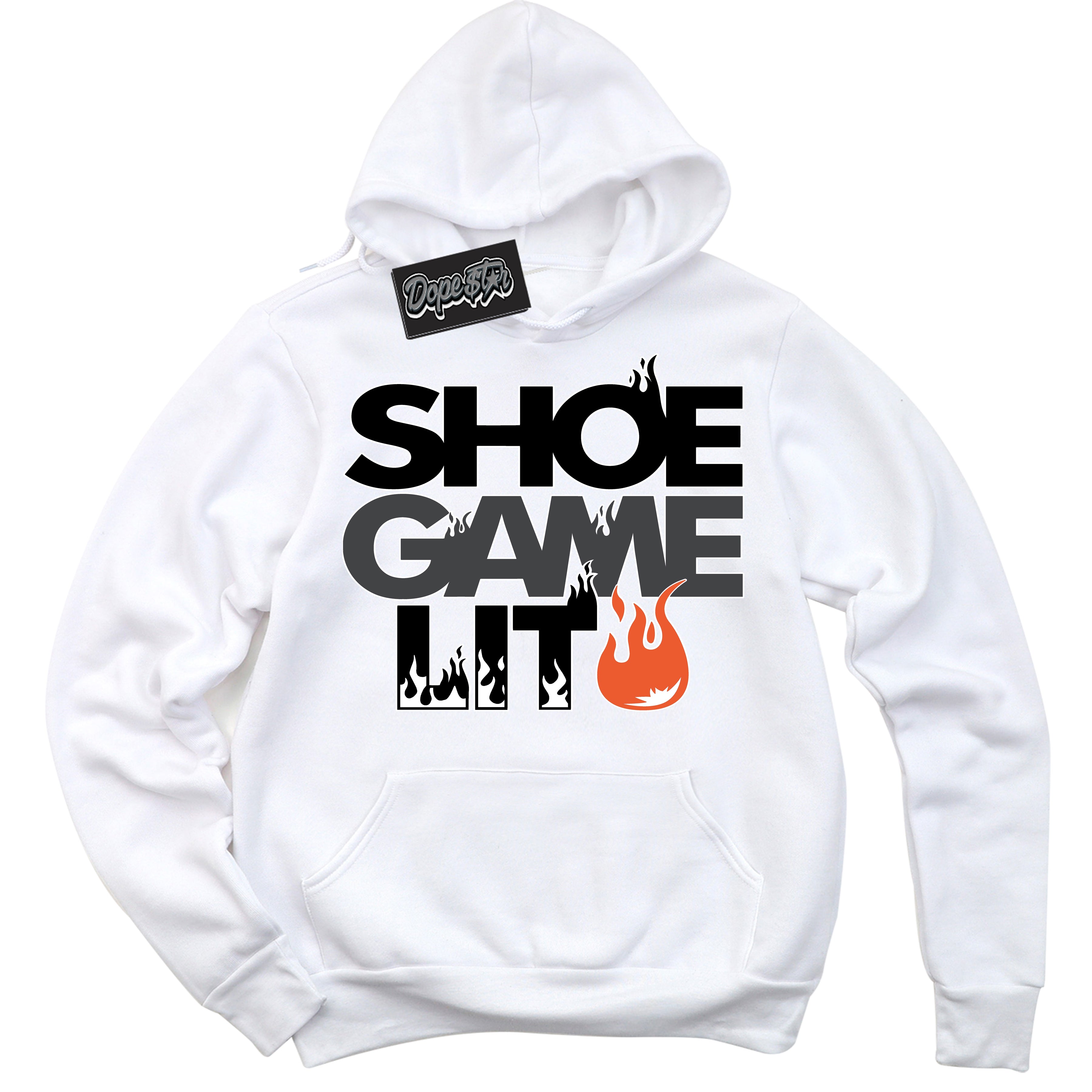 Cool White Hoodie with “ Shoe Game Lit '' design that Perfectly Matches  Stash 1s Sneakers.