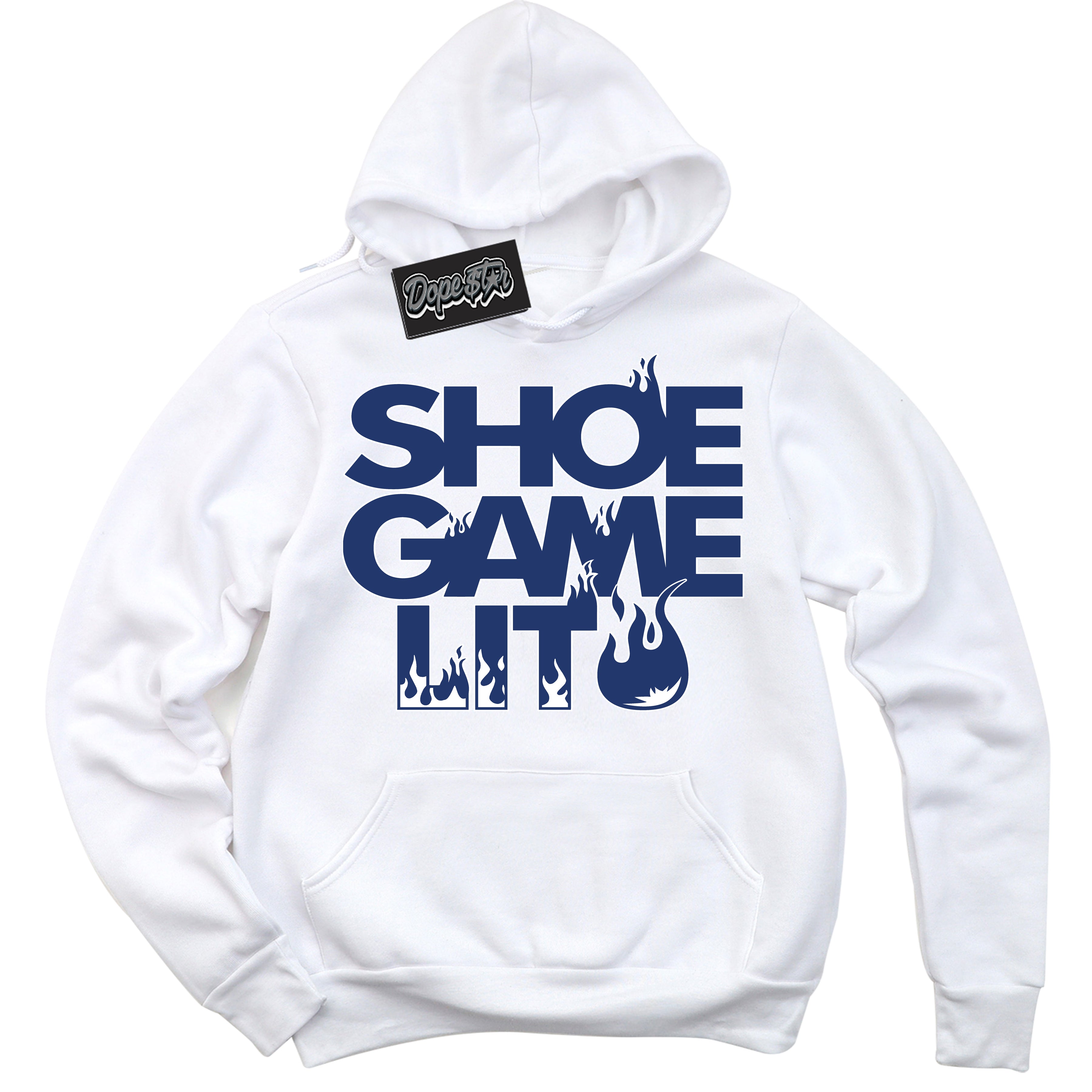 Cool White Hoodie with “ Shoe Game Lit ”  design that Perfectly Matches  AJKO Kentucky 1s Sneakers.