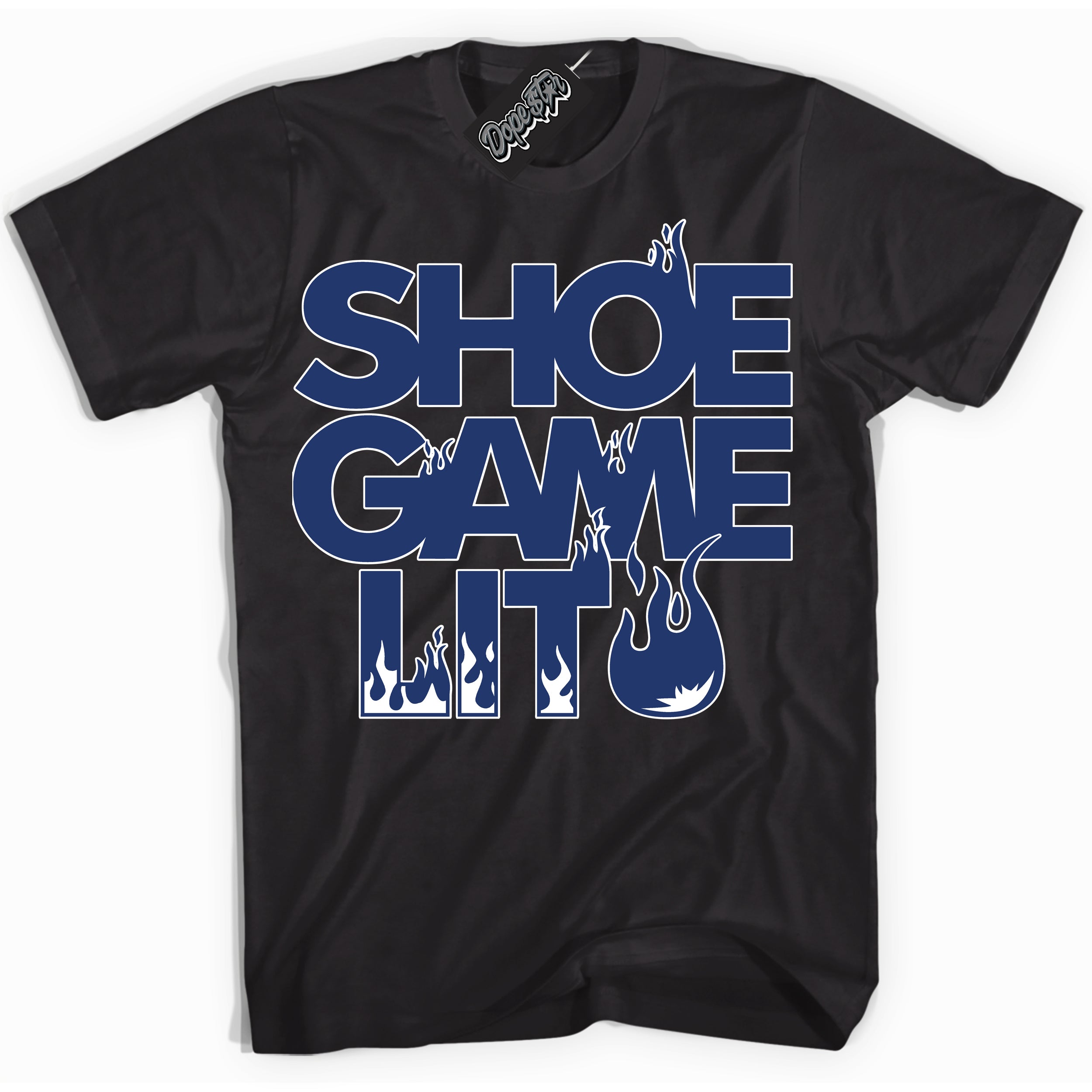 Cool Black Shirt with “ Shoe Game Lit ” design that perfectly matches AJKO Kentucky 1s Sneakers.