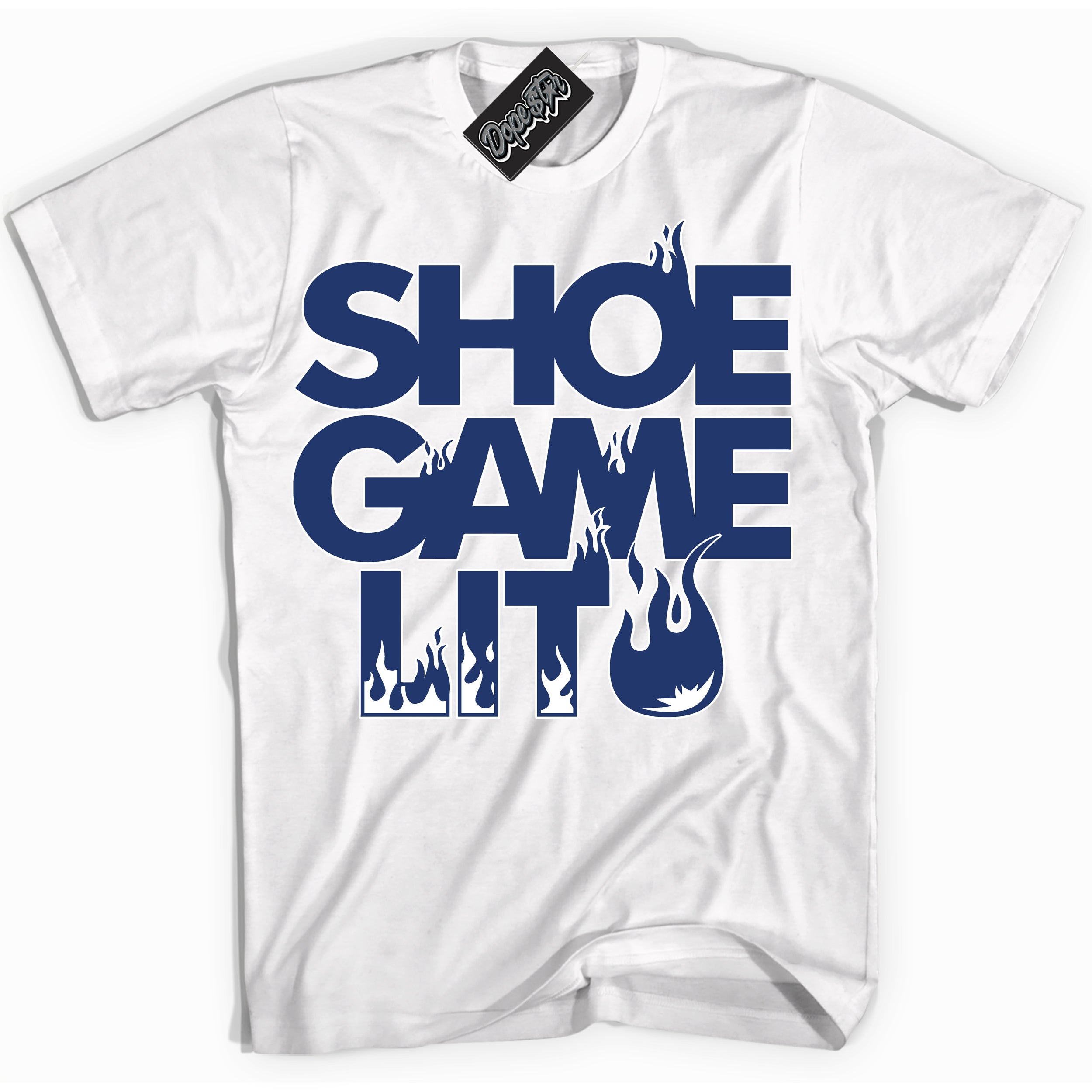 Cool White Shirt with “ Shoe Game Lit ” design that perfectly matches AJKO Kentucky 1s Sneakers.