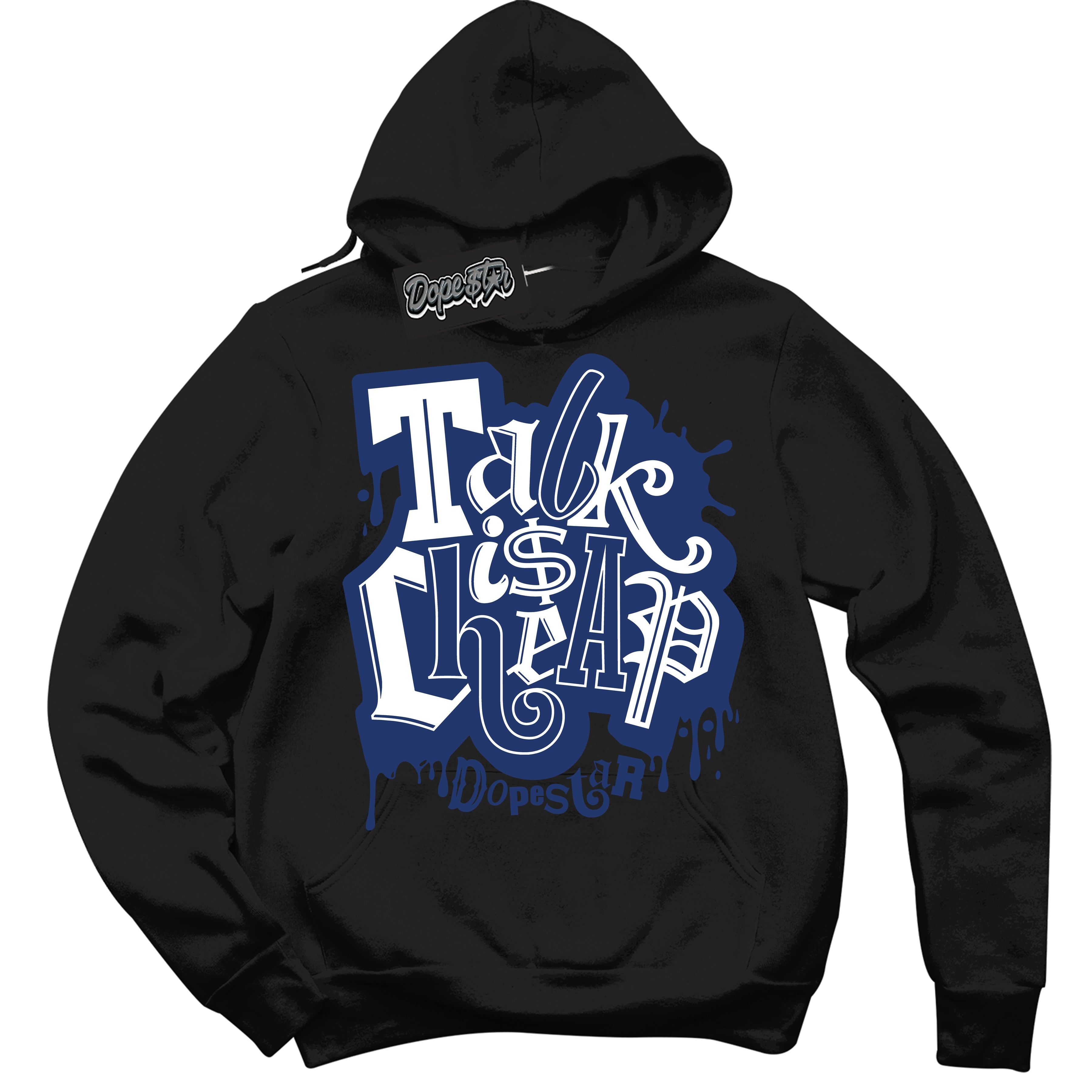 Cool Black Hoodie with “ Talk Is Cheap ”  design that Perfectly Matches AJKO Kentucky 1s Sneakers.