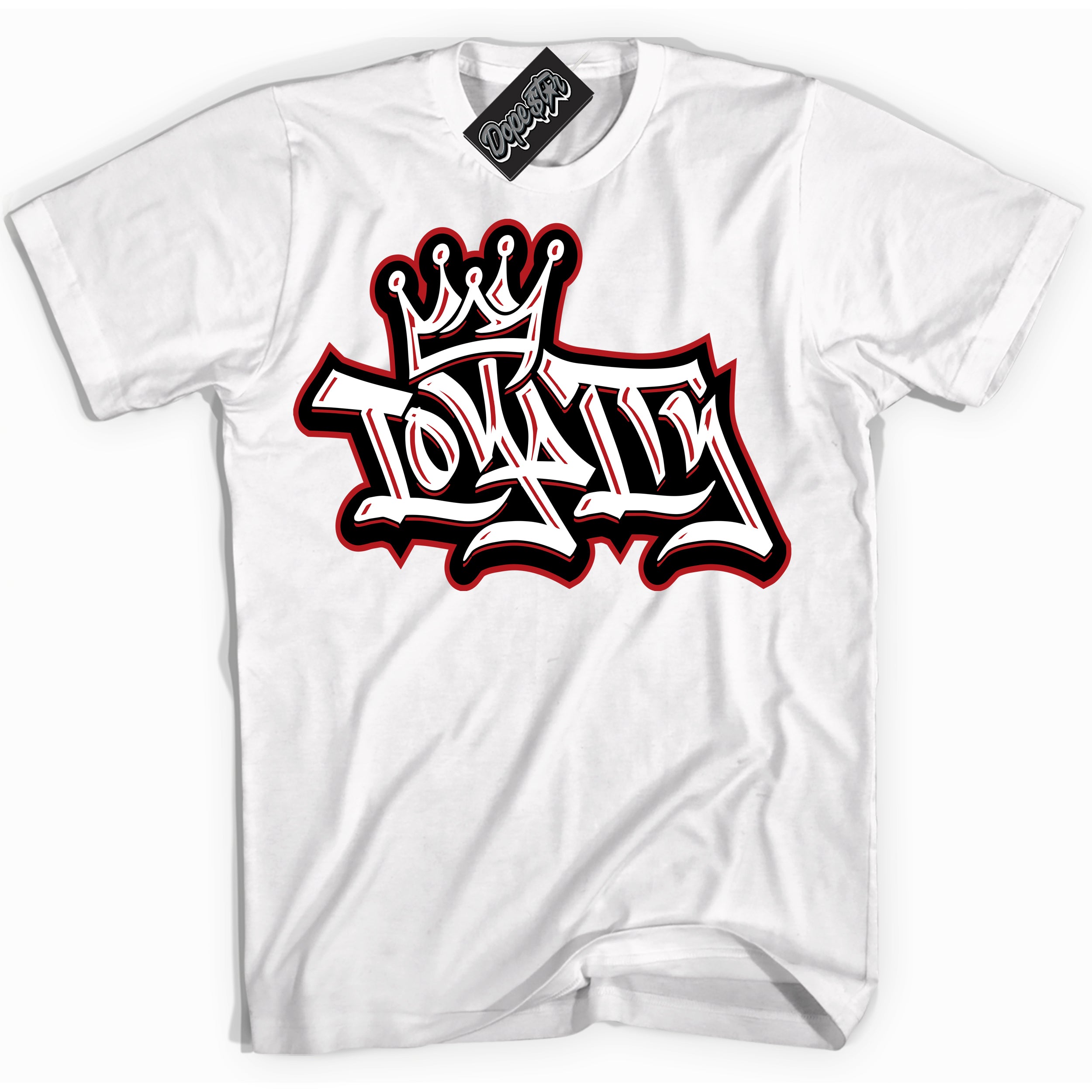 AJ1 Retro High OG Black Toe Reimagined 'Loyalty Crown' Shirt - White Streetwear Mockup | Sneakerhead T-shirt Matching Black Toe Reimagined AJ1 Retro OG Highs | Limited Edition Jordan 1 Retro High OG Black Toe Reimagined Shirt for Men & Women | Drip with Your Black Toe Reimagined 1s Kicks | Sneaker head Fashion Must-Have.