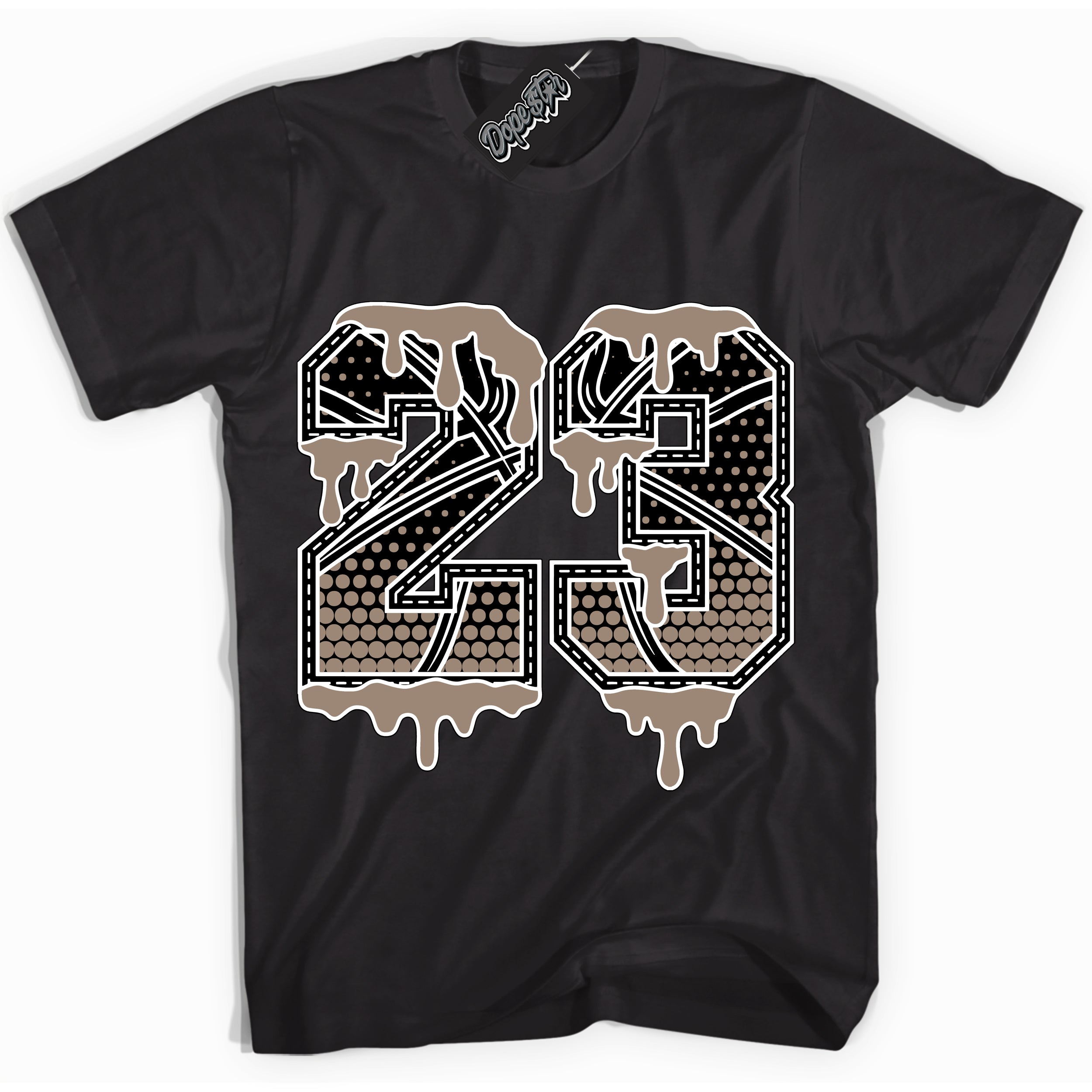 Cool Black Shirt with “ 23 Ball ” design that perfectly matches Latte 1s Sneakers.