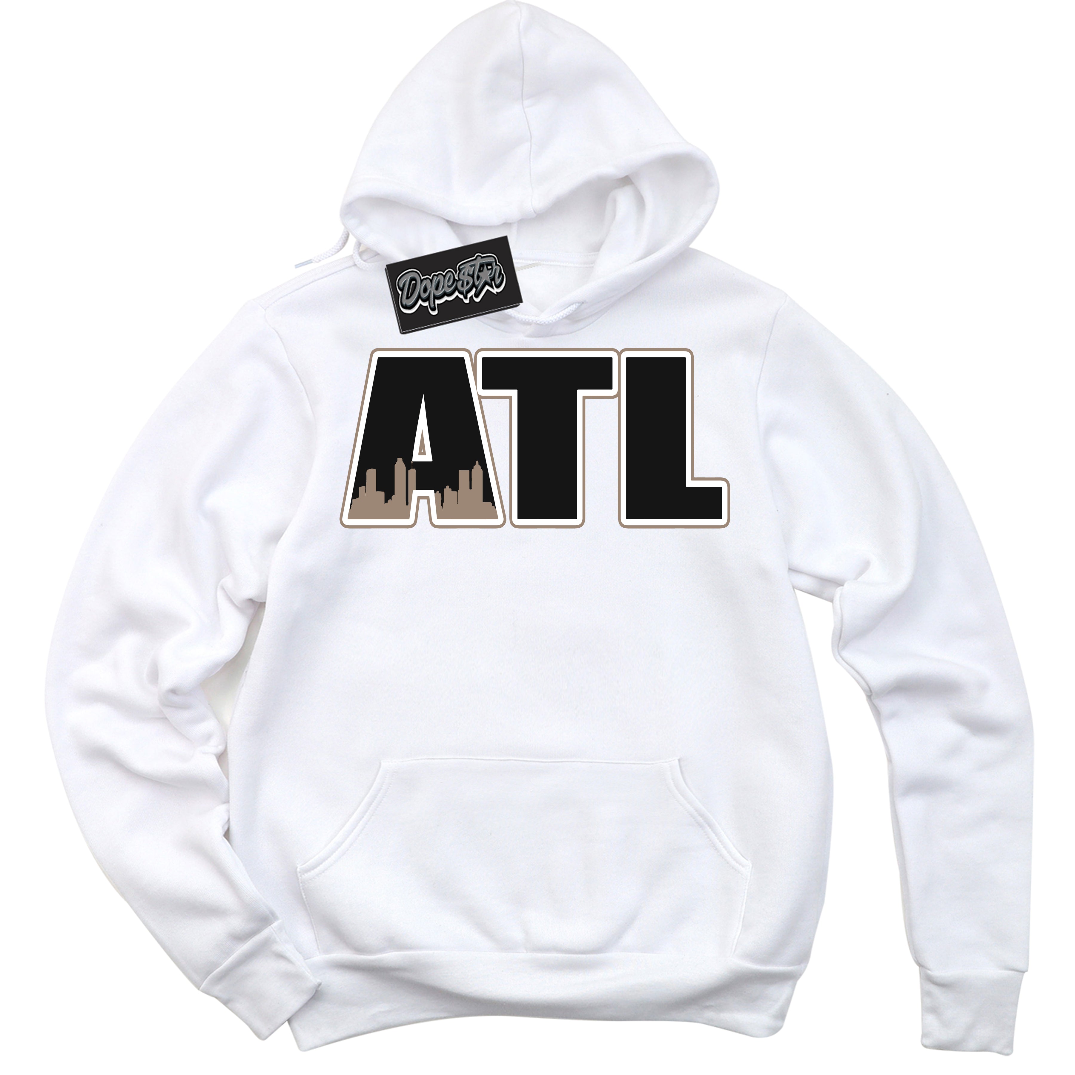 Cool White Hoodie with “ Atlanta ”  design that Perfectly Matches  Latte 1s Sneakers.