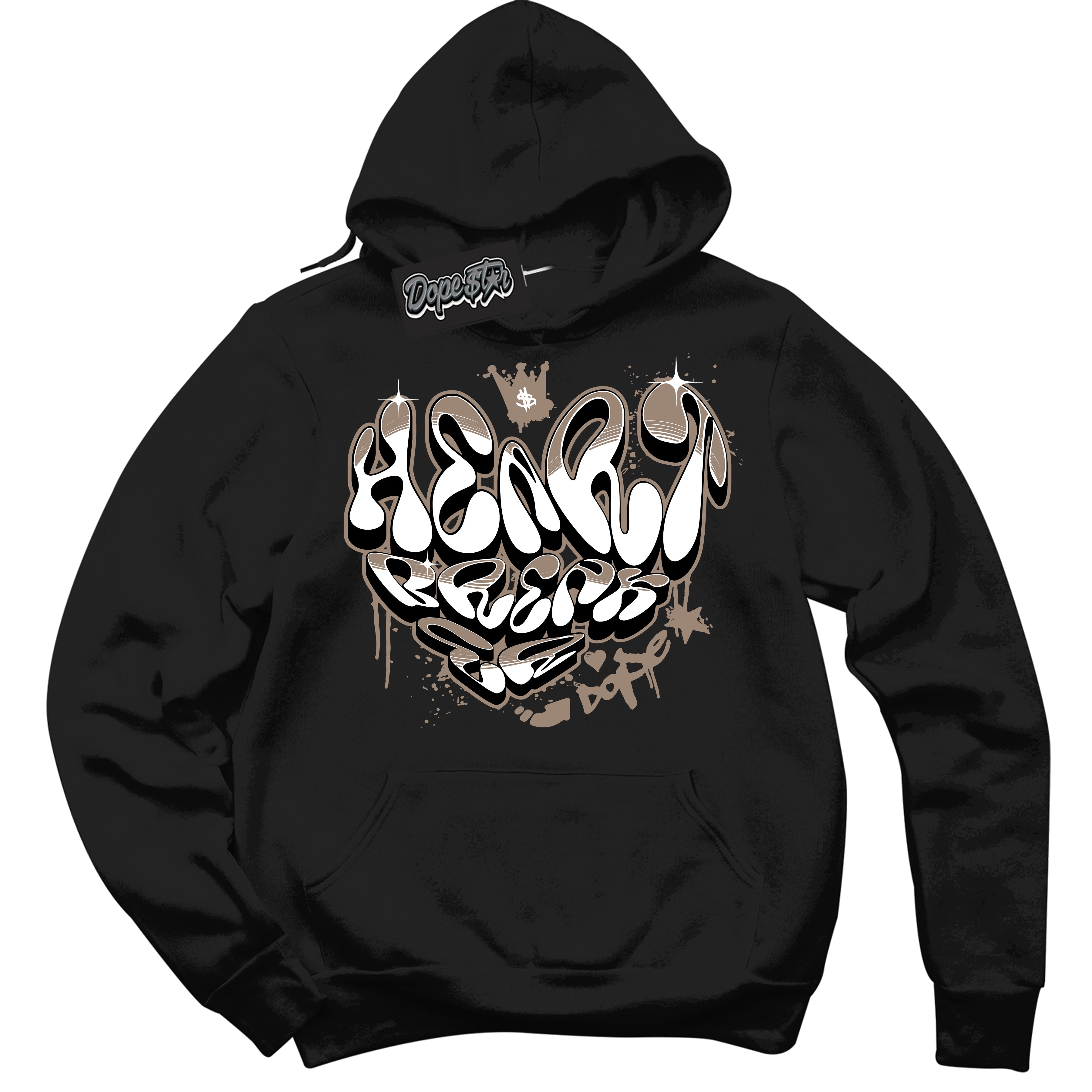 Cool Black Hoodie with “ Heartbreaker Graffiti ”  design that Perfectly Matches  Latte 1s Sneakers.