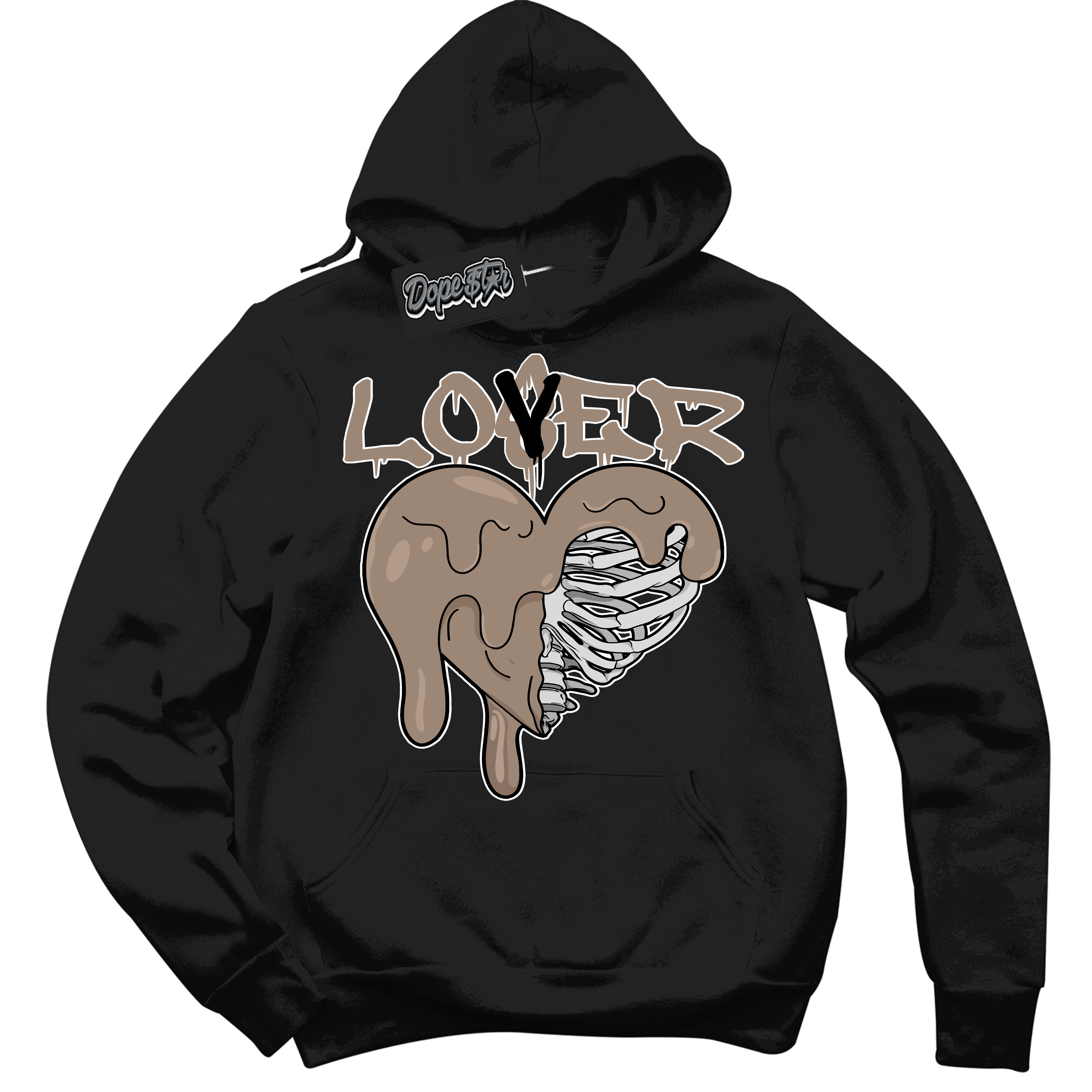 Cool Black Hoodie with “ Lover Loser ”  design that Perfectly Matches  Latte 1s Sneakers.