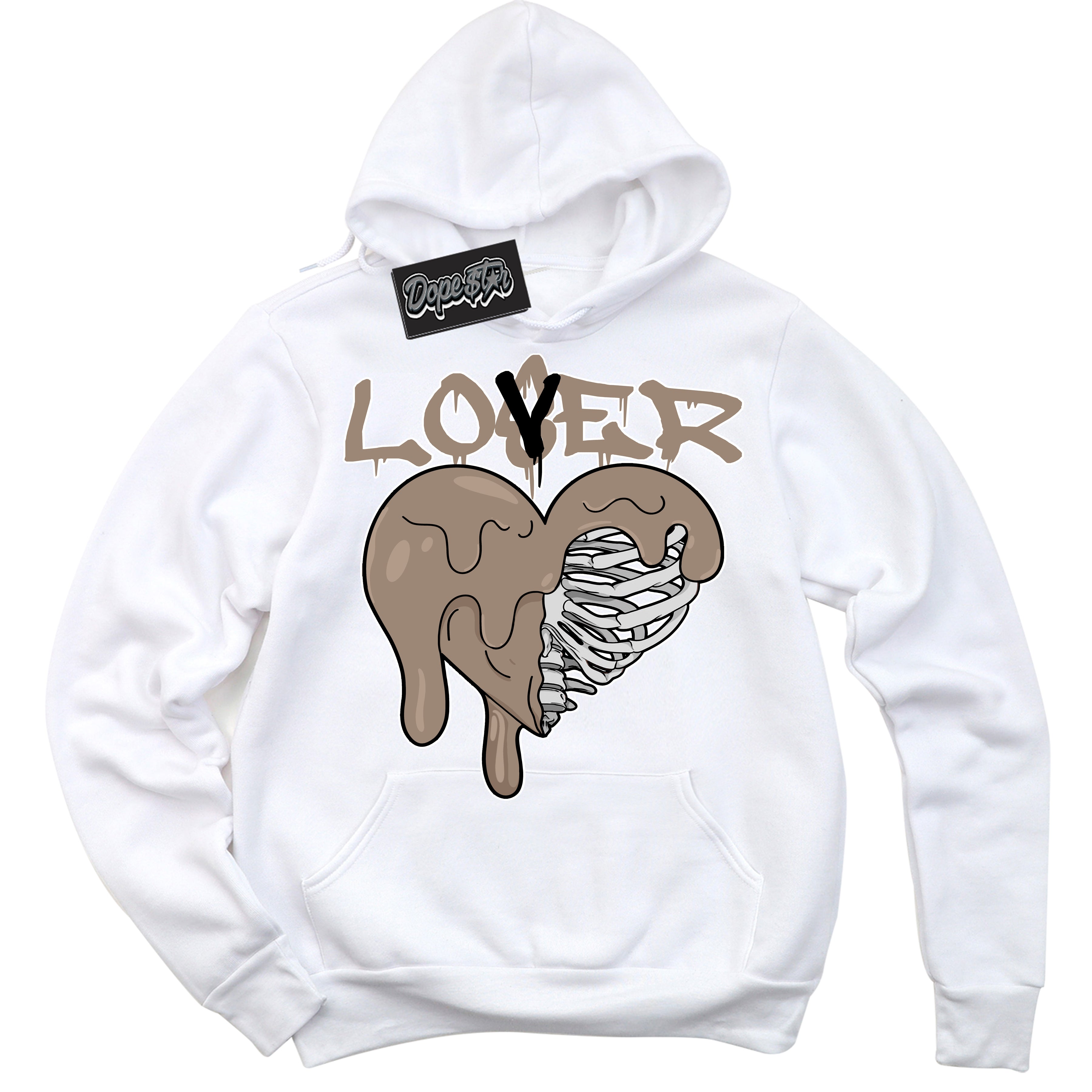 Cool White Hoodie with “ Lover Loser ”  design that Perfectly Matches  Latte 1s Sneakers.