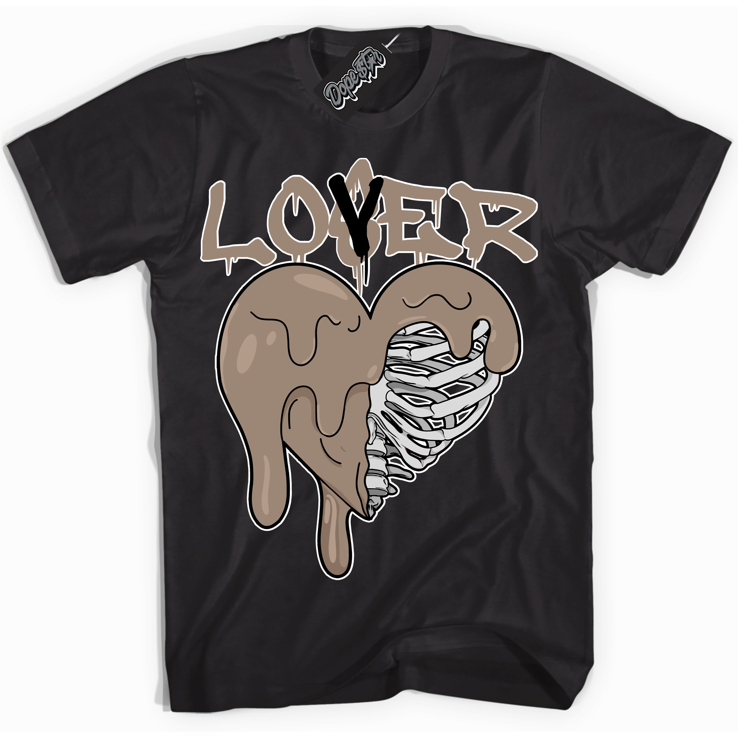 Cool Black Shirt with “ Lover Loser ” design that perfectly matches Latte 1s Sneakers.