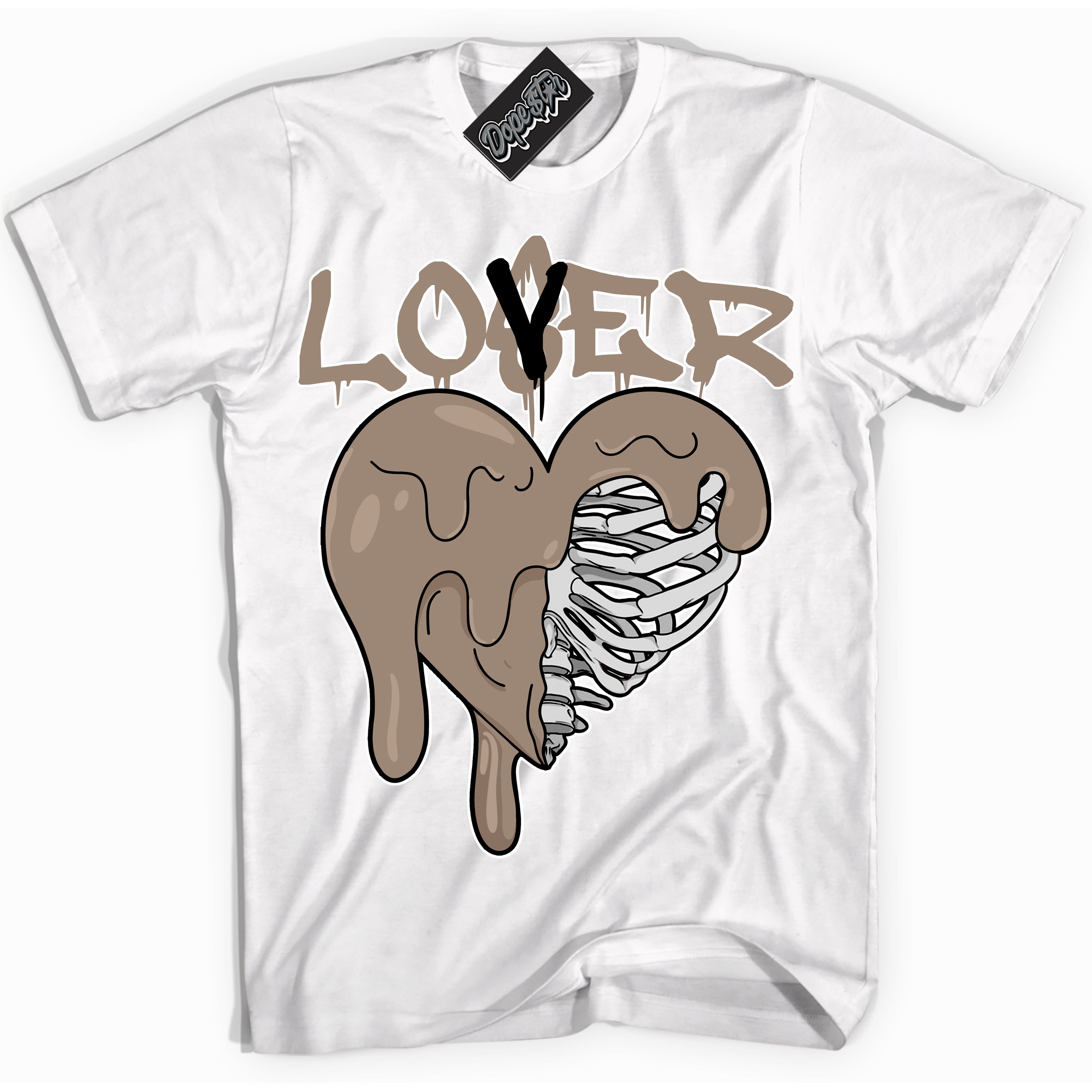 Cool White Shirt with “ Lover Loser ” design that perfectly matches Latte 1s Sneakers.