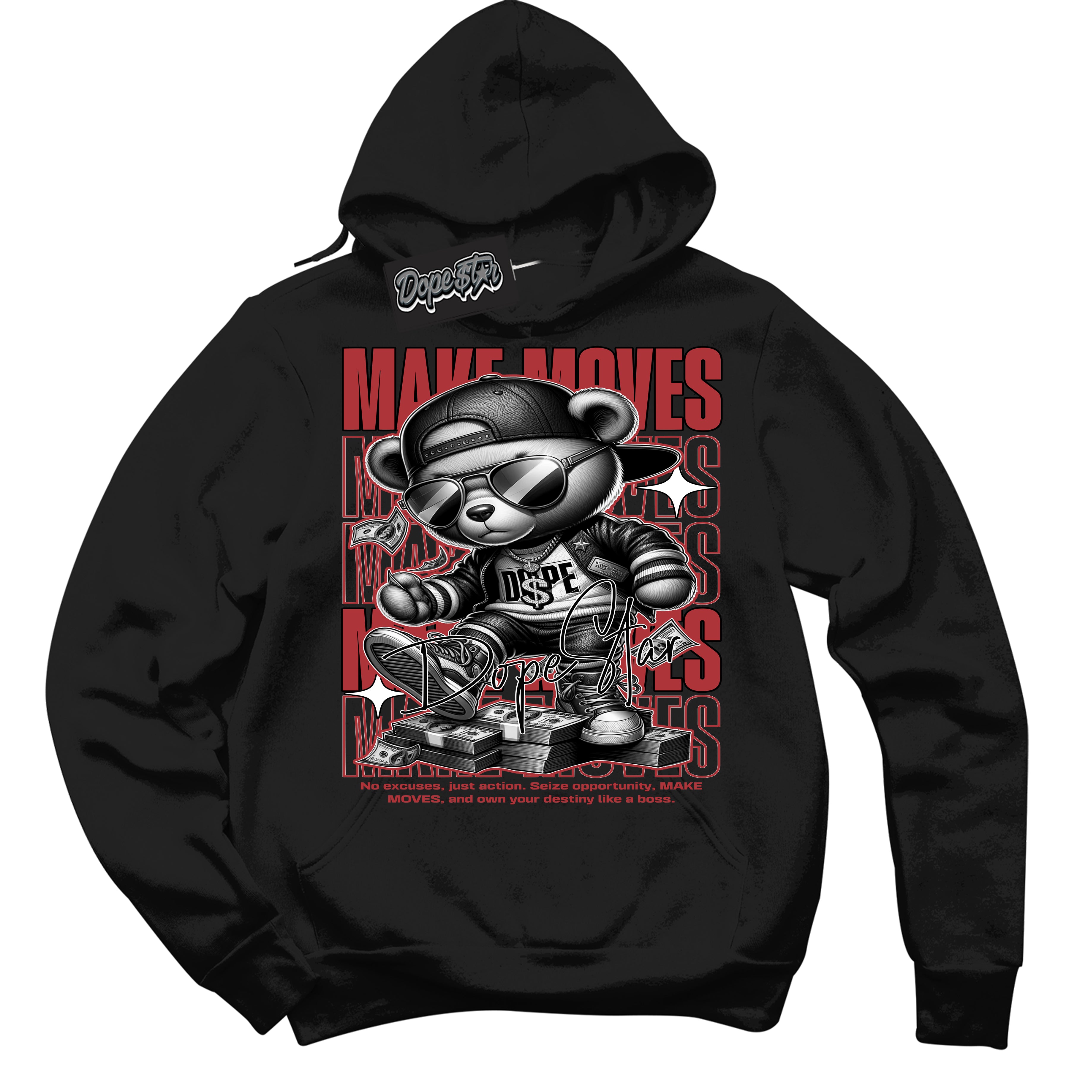 Cool Black Hoodie with “ Makin Moves ”  design that Perfectly Matches Lost And Found 1s Sneakers.