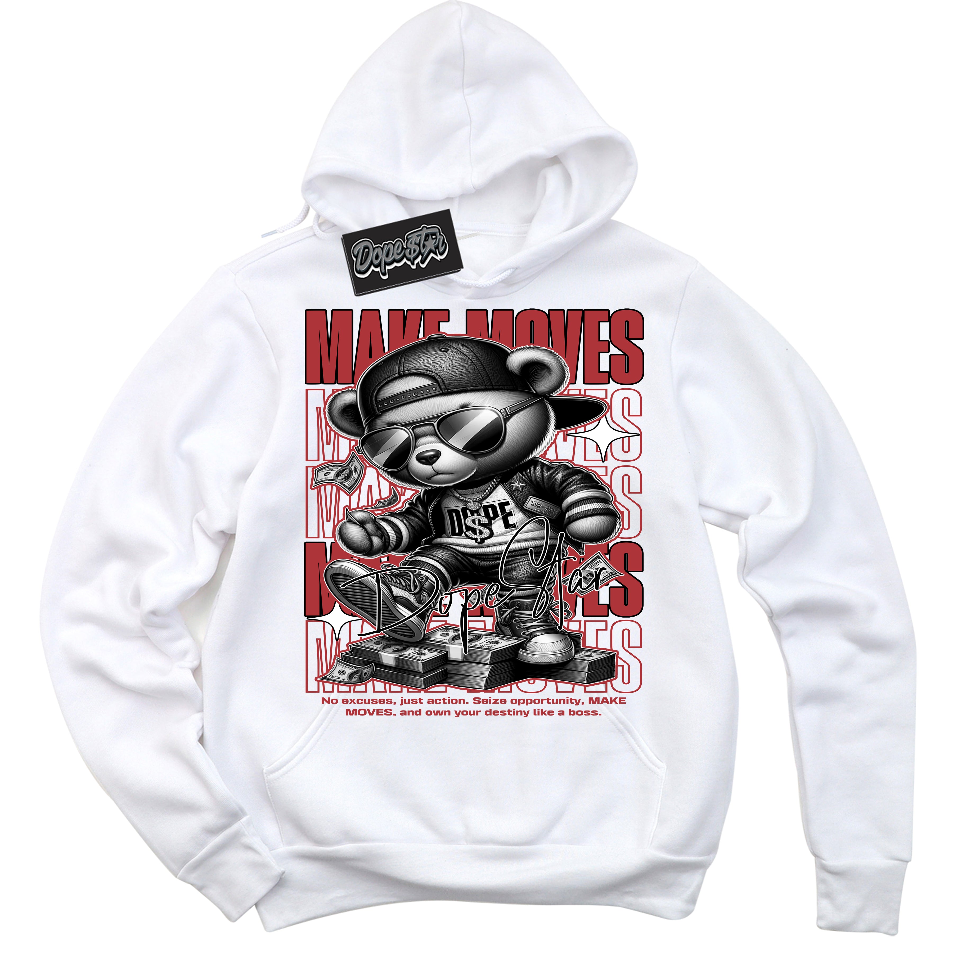 Cool White Hoodie with “ Makin Moves ”  design that Perfectly Matches Lost And Found 1s Sneakers.