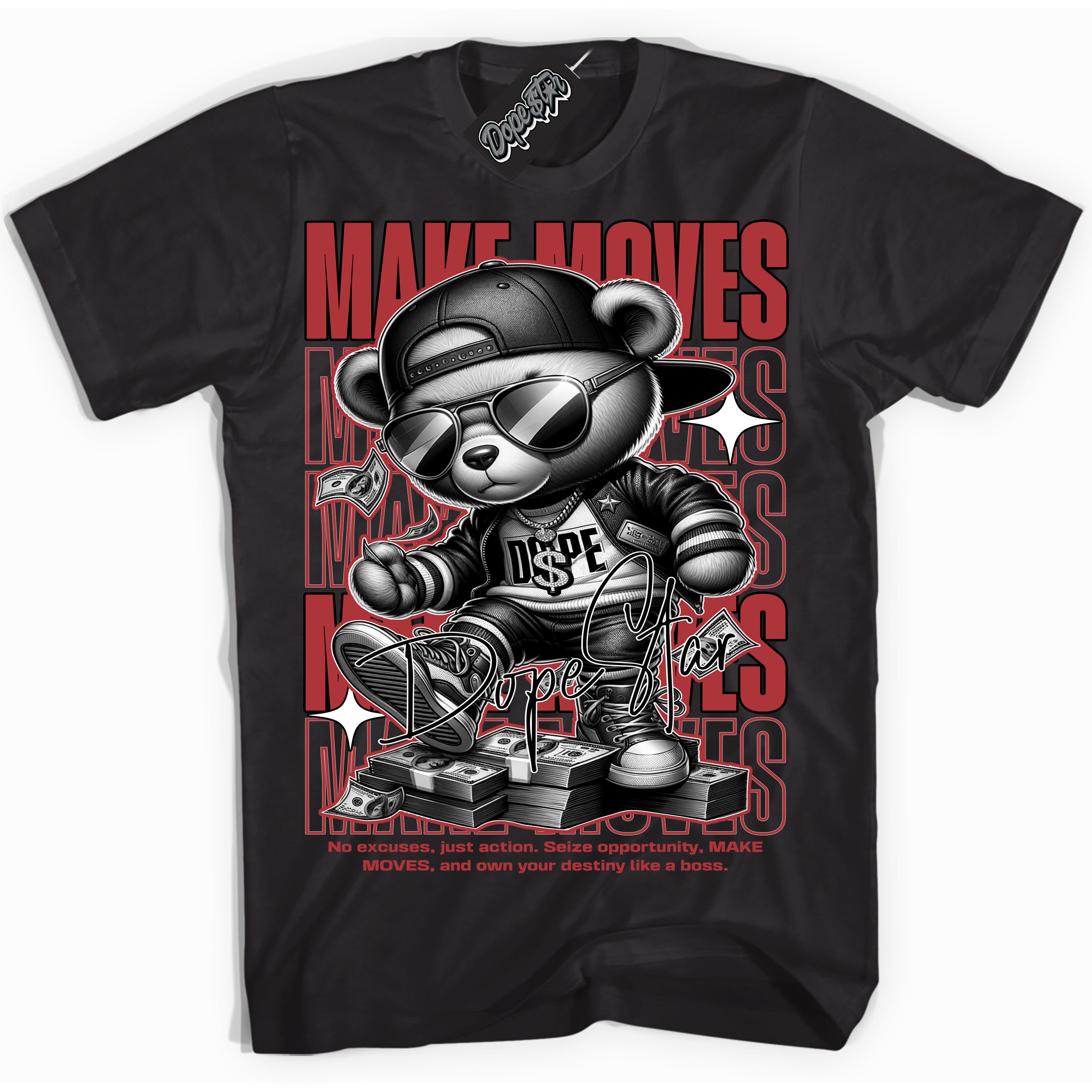 Cool Black Shirt with “ Makin Moves” design that perfectly matches Lost And Found 1s Sneakers.