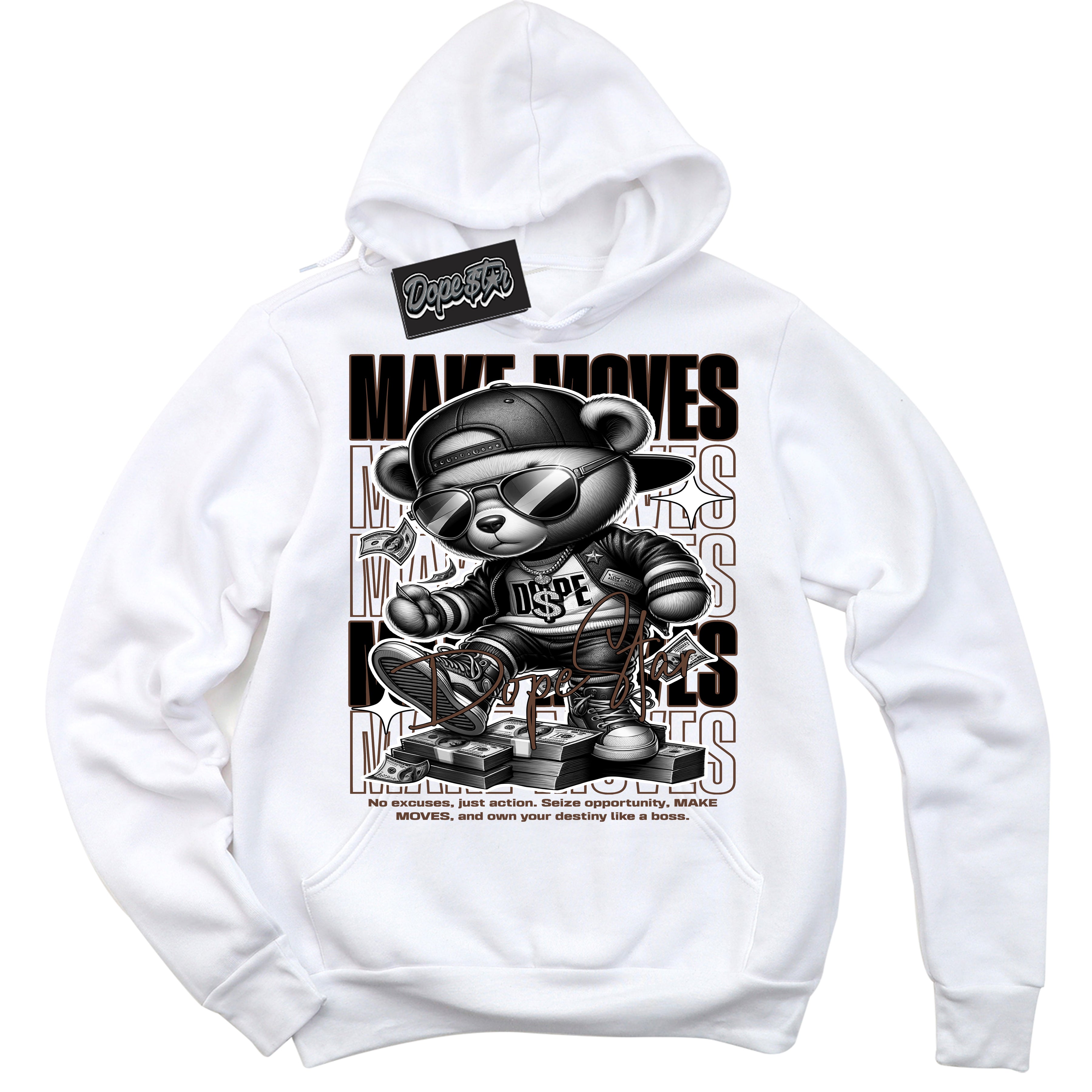 Cool White Hoodie with “ Makin Moves ”  design that Perfectly Matches Palomino 1s Sneakers.