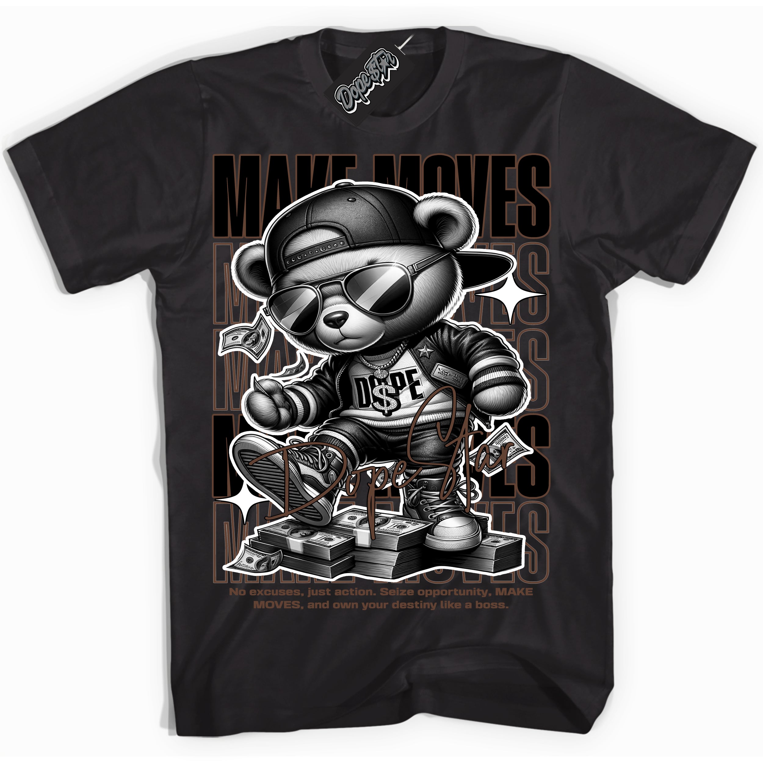 Cool Black Shirt with “ Makin Moves” design that perfectly matches Palomino 1s Sneakers.